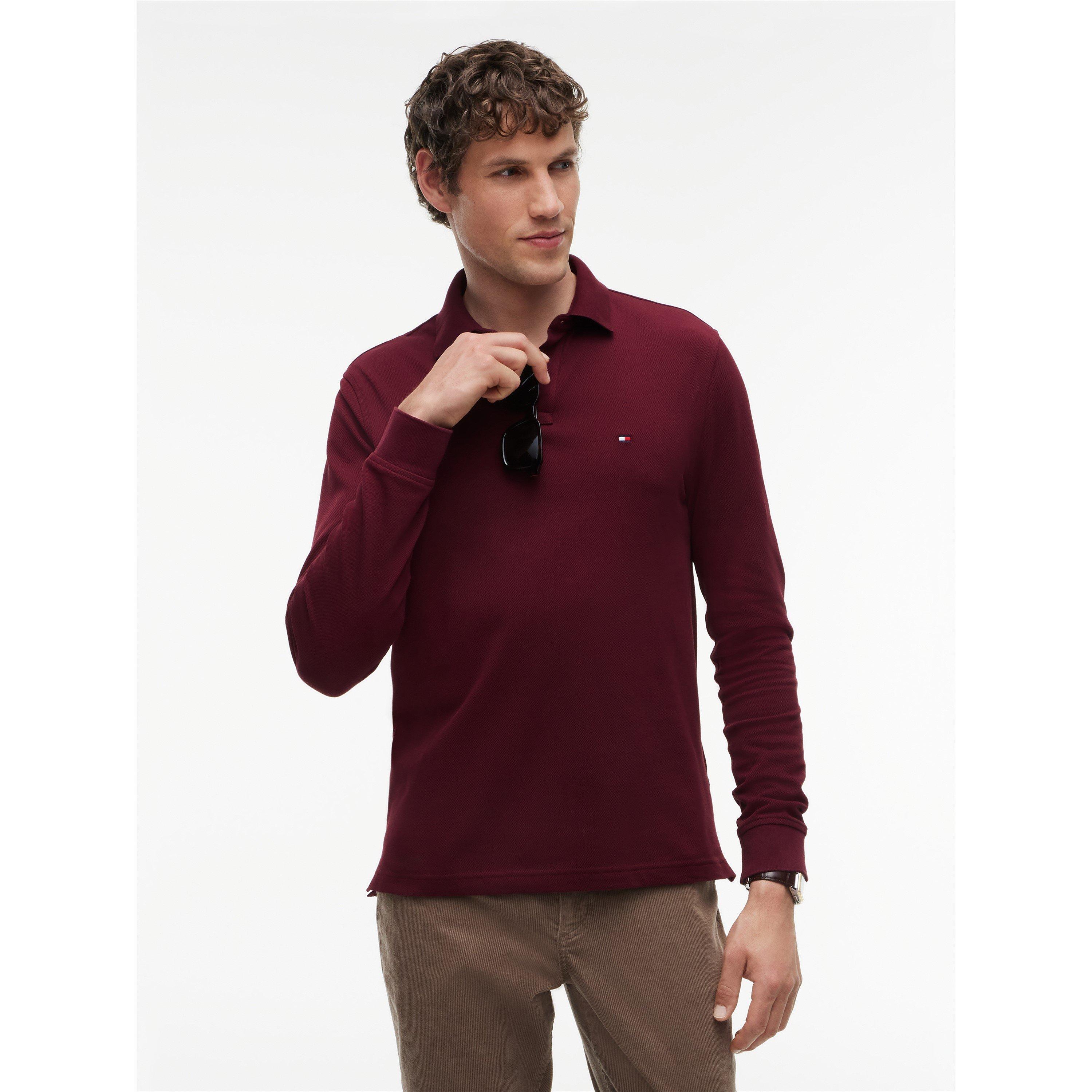 Burgundy - Tommy Hilfiger - 1985 Long Sleeve Polo Shirt - 2