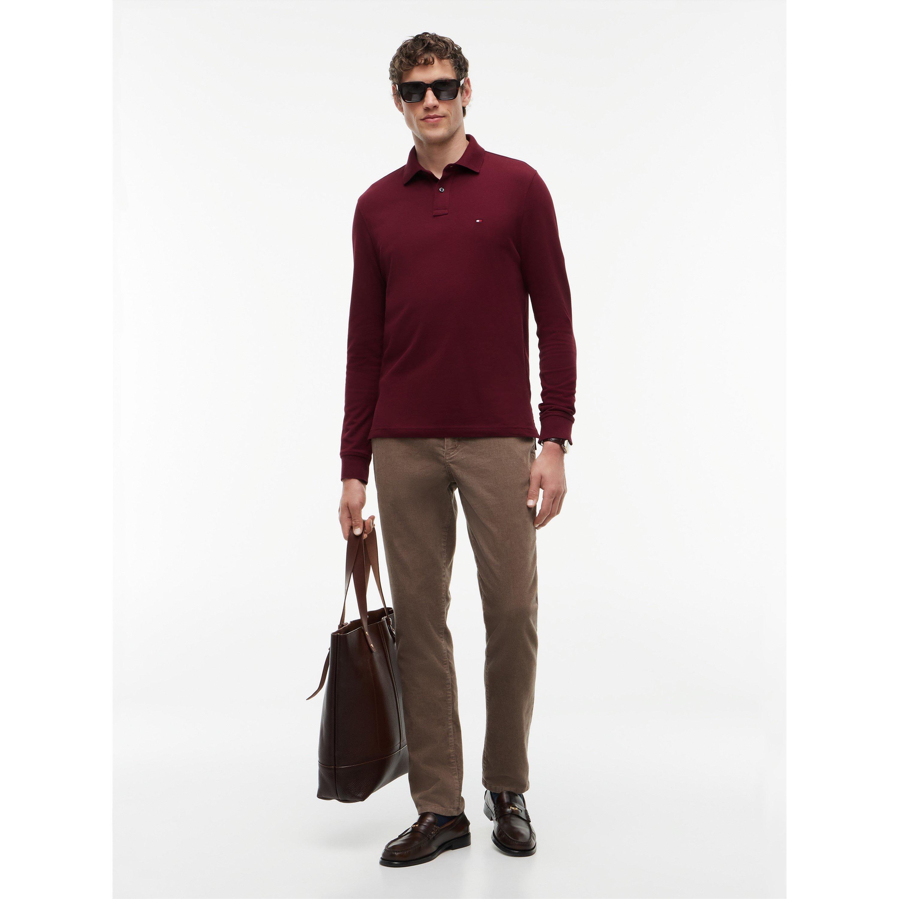 Burgundy - Tommy Hilfiger - 1985 Long Sleeve Polo Shirt - 4