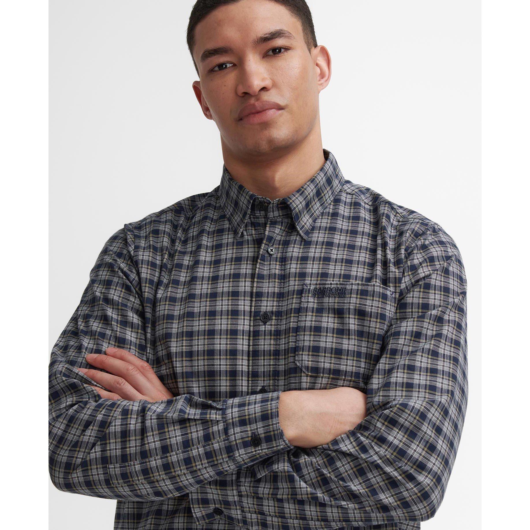 Olive OL32 - Barbour International - Hawks Regular Long-Sleeved Oxford Shirt - 4