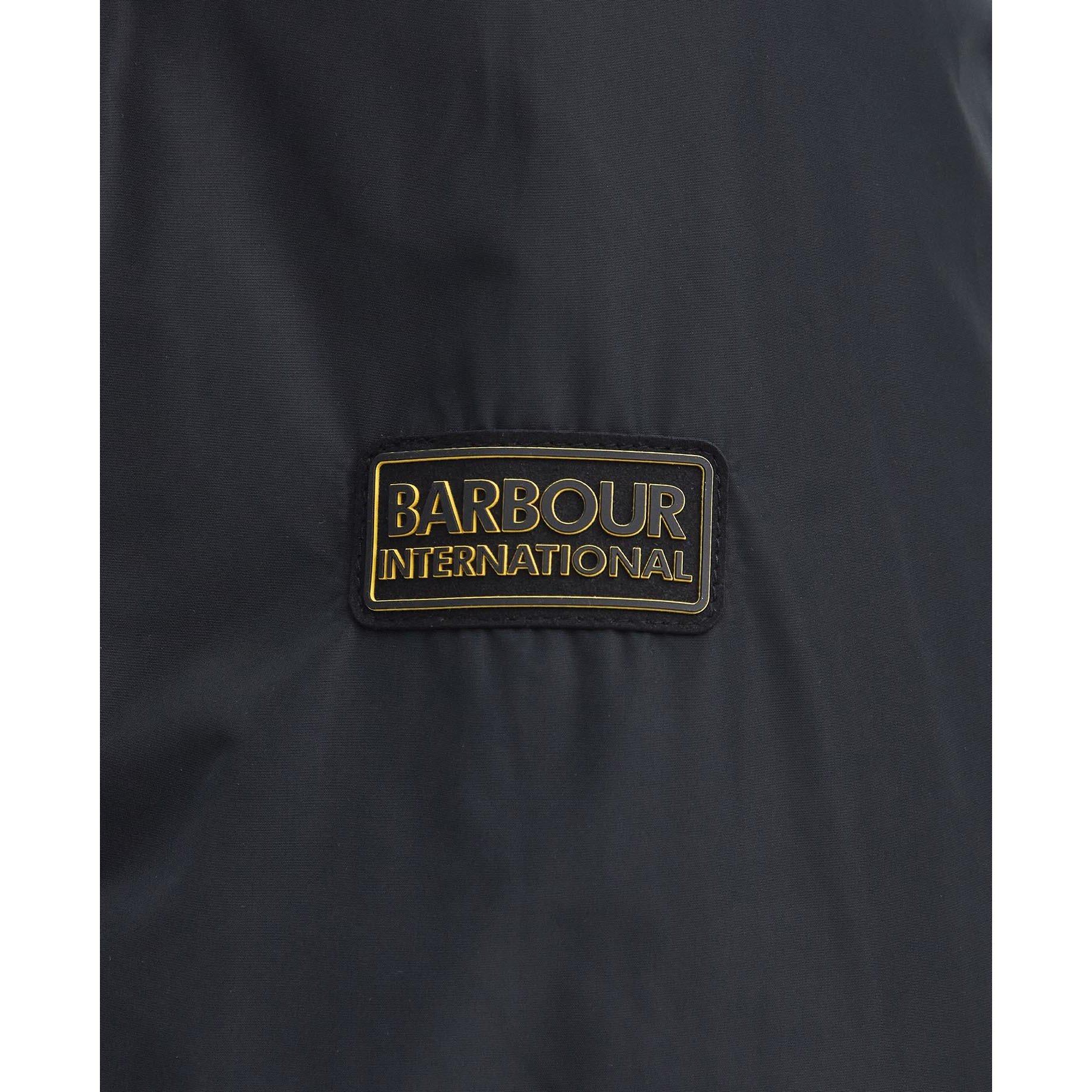Black BK11 - Barbour International - Porter Showerproof Hooded Long Sleeve Rain Anorak - 6