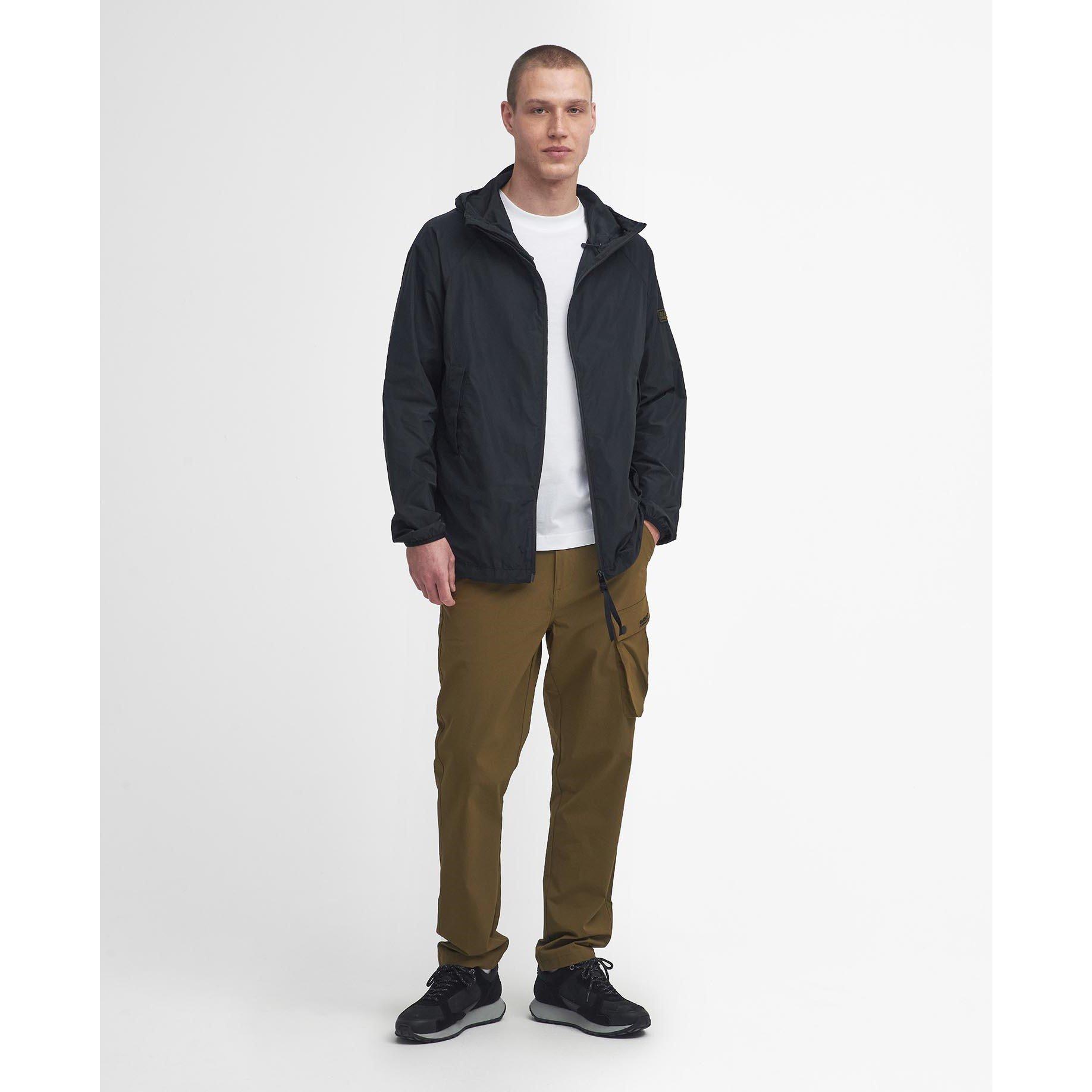 Black BK11 - Barbour International - Porter Showerproof Hooded Long Sleeve Rain Anorak - 10