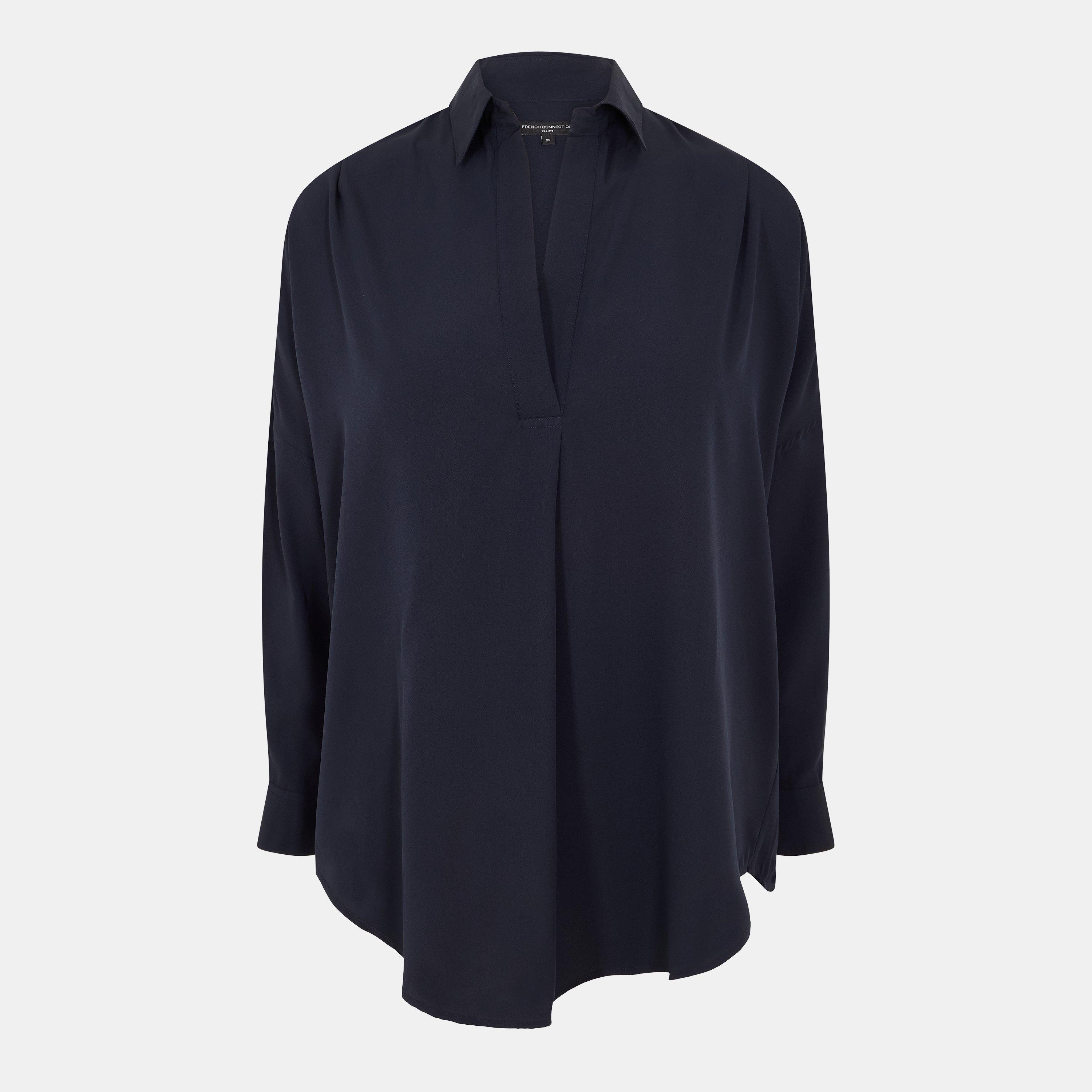 Utility Blue - French Connection - Women's Rhodes Long-Sleeve Blouse - 1