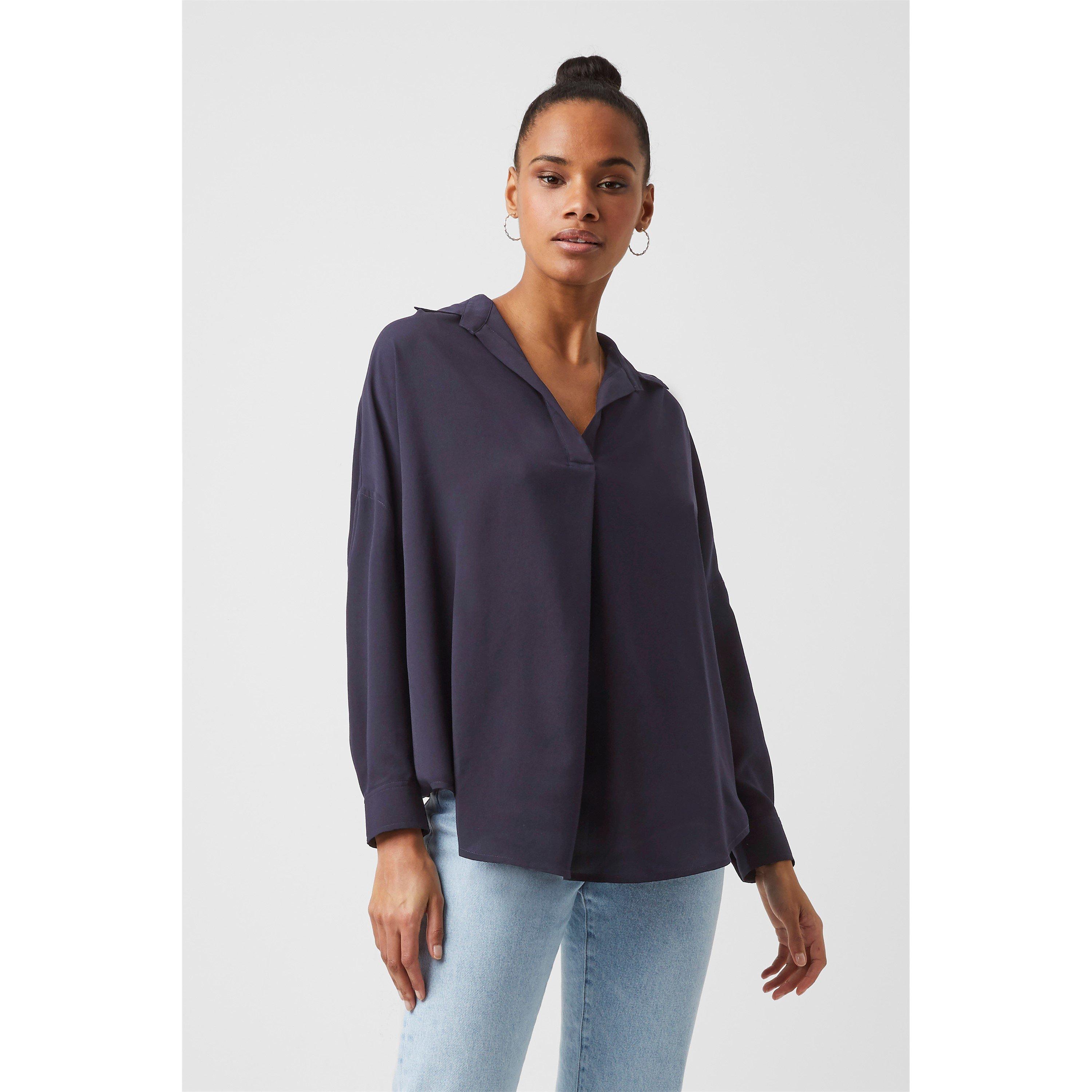 Utility Blue - French Connection - Women's Rhodes Long-Sleeve Blouse - 3