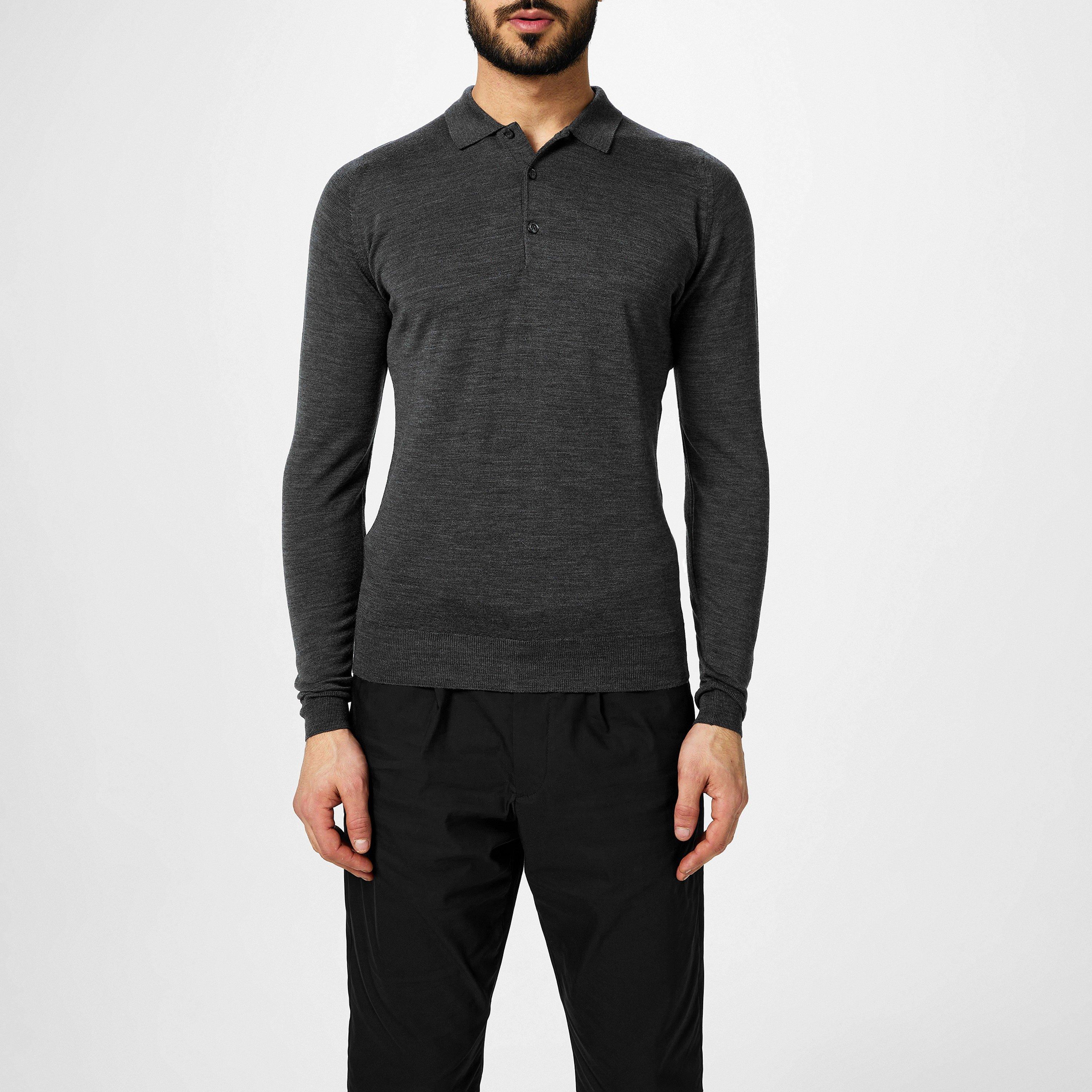 Charcoal - John Smedley - Belper Polo Shirt - 3