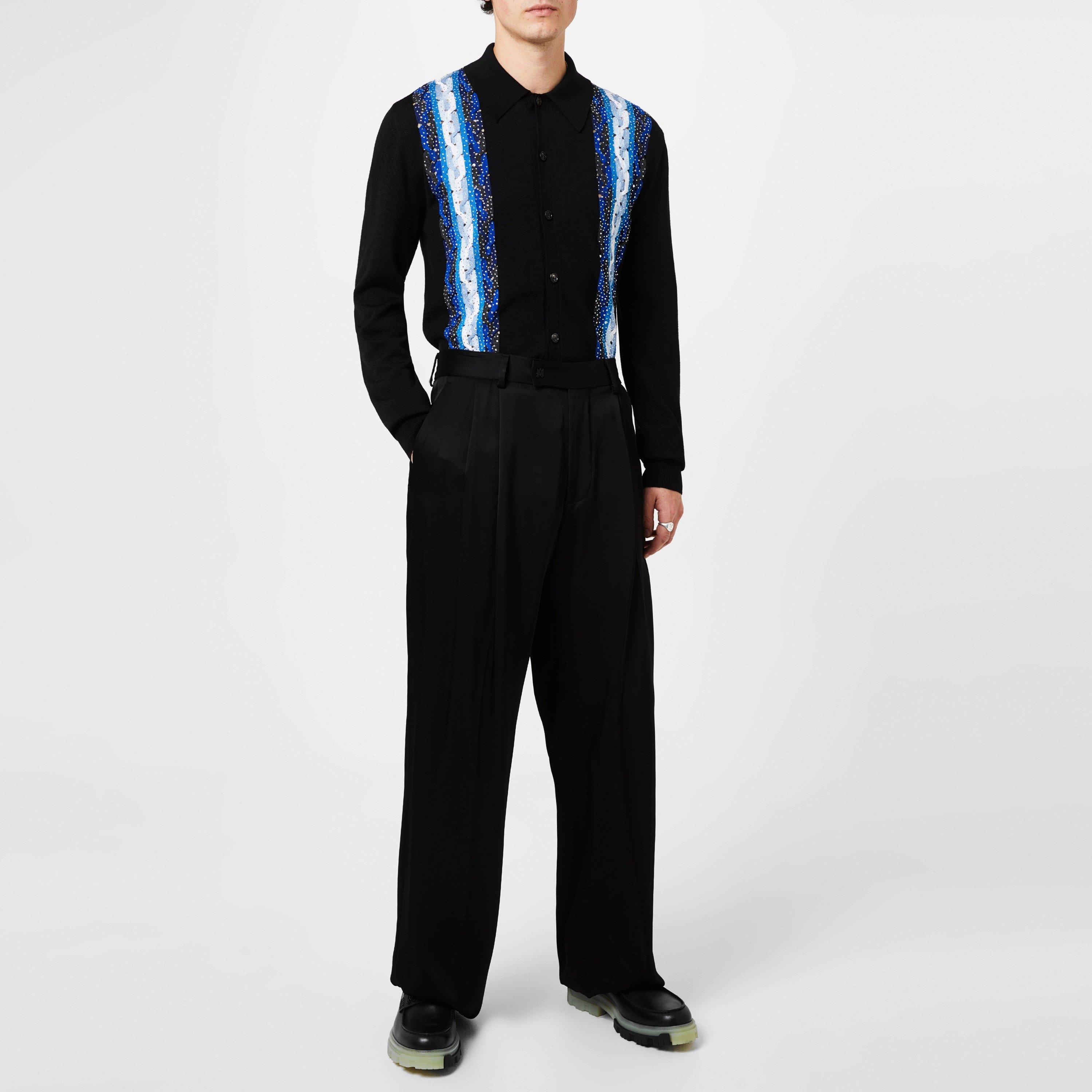 Black - Amiri - Crystal Long Sleeve Polo Shirt - 5