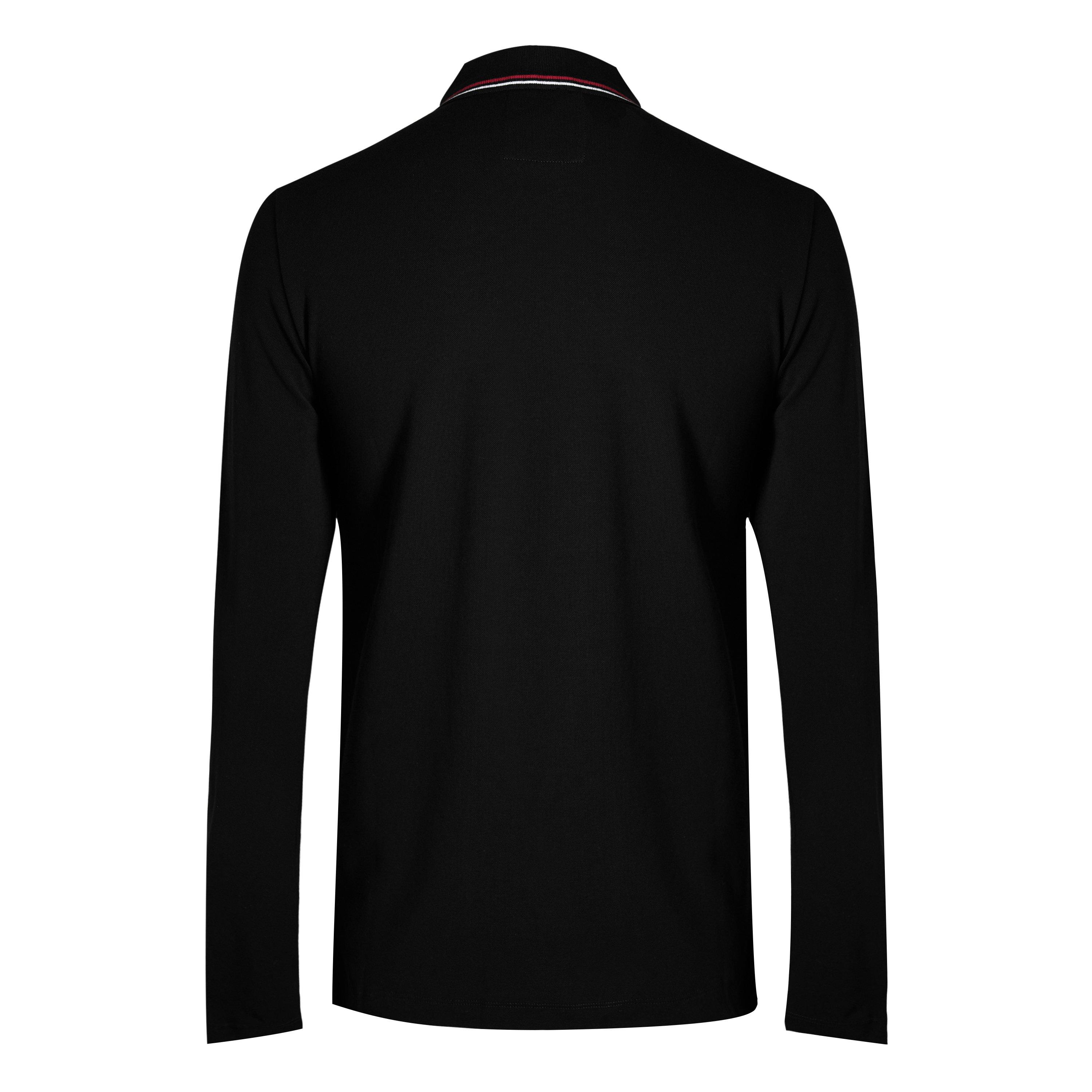Black 0999 - Emporio Armani - Long Sleeved Tipped Polo Shirt - 2