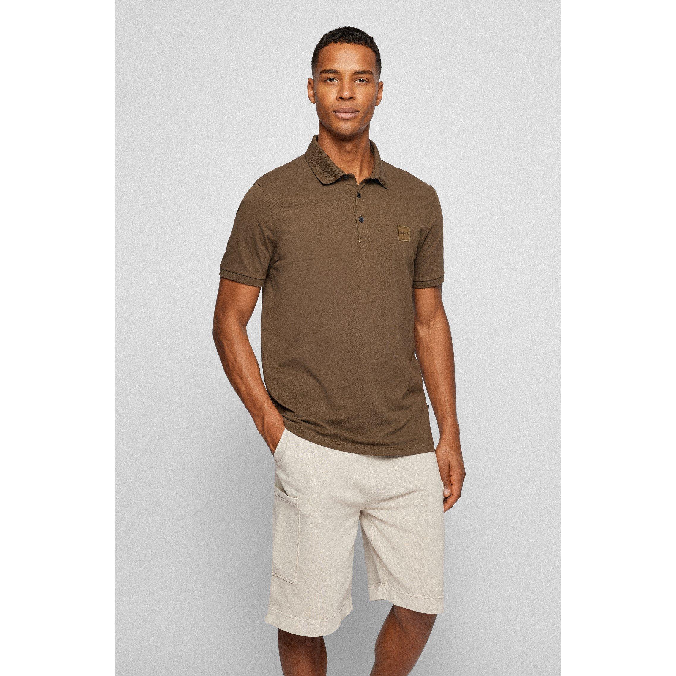 Dark Green 308 - Boss - Men's Passenger Stretchy Mid-Weight Polo Shirt - 2