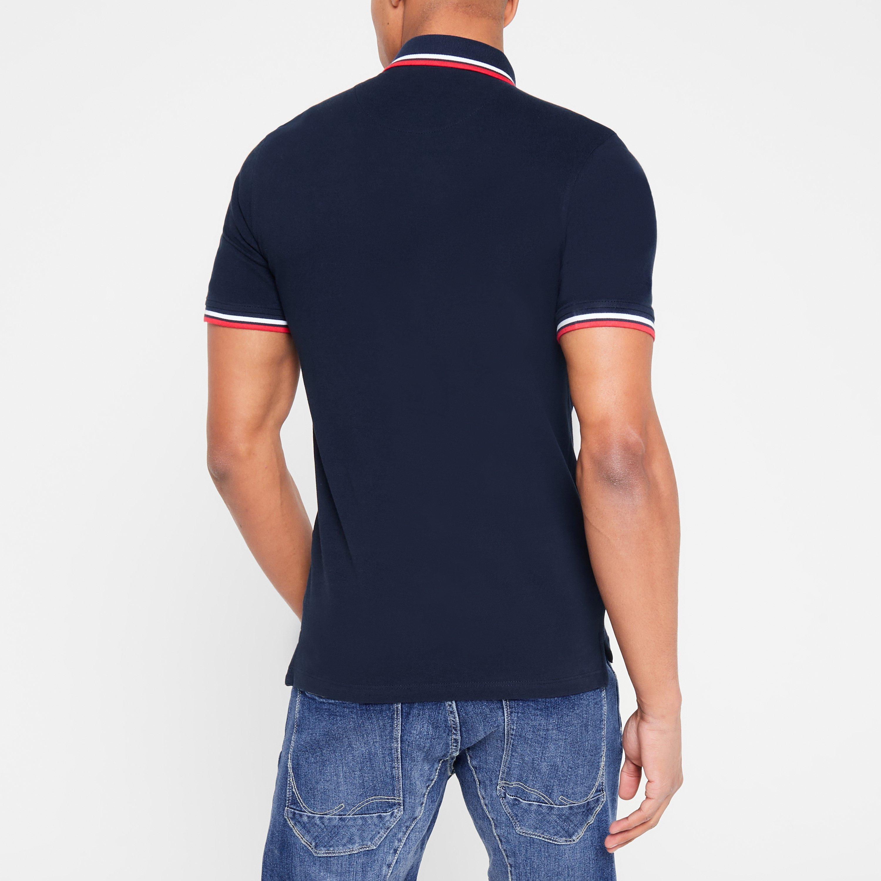 Navy Blazer - Jack and Jones - Paulos Tipped Pique Short Sleeve Polo Shirt - 4
