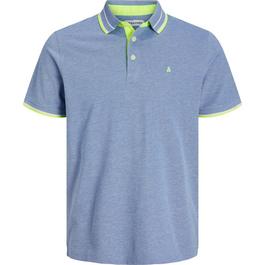 Jack and Jones Jack Paulos Tipped Pique Short Sleeve Polo Shirt