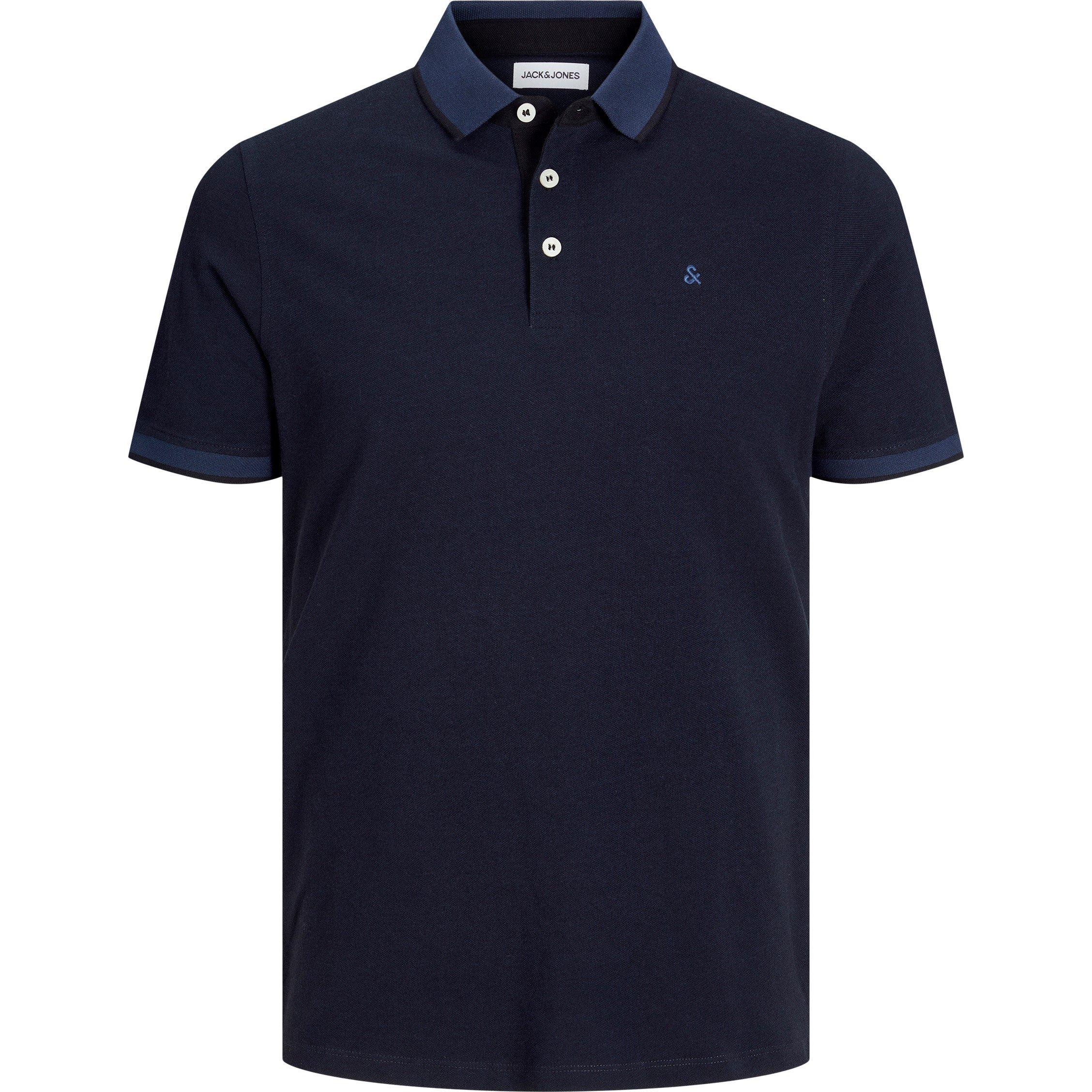 Jack And Jones Men's Paulos Tipped Pique Short Sleeve Polo Shirt - Dark Navy - 2XL
