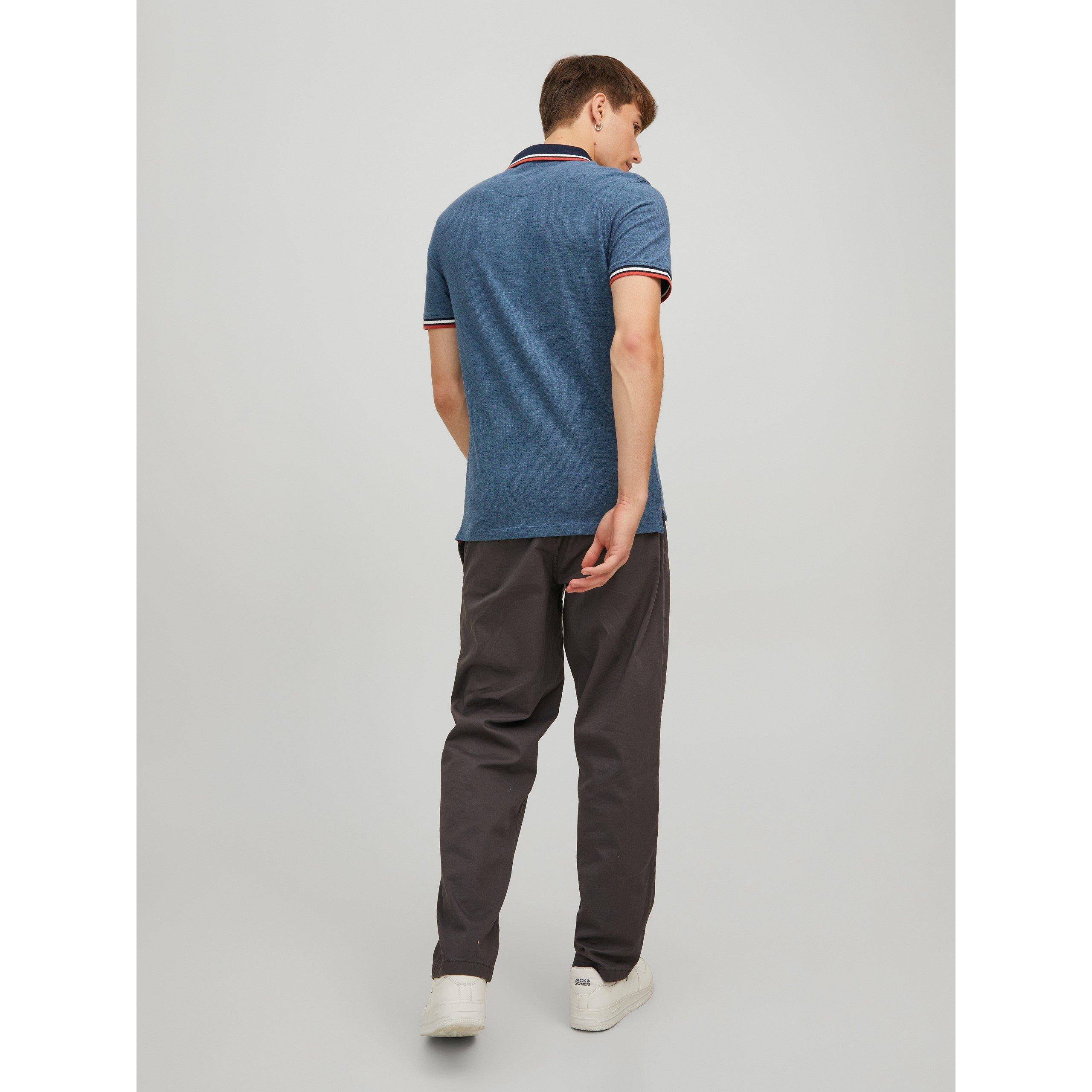 Bleu denim - Jack and Jones - Paulos Tipped Pique Short Sleeve Polo Shirt - 4