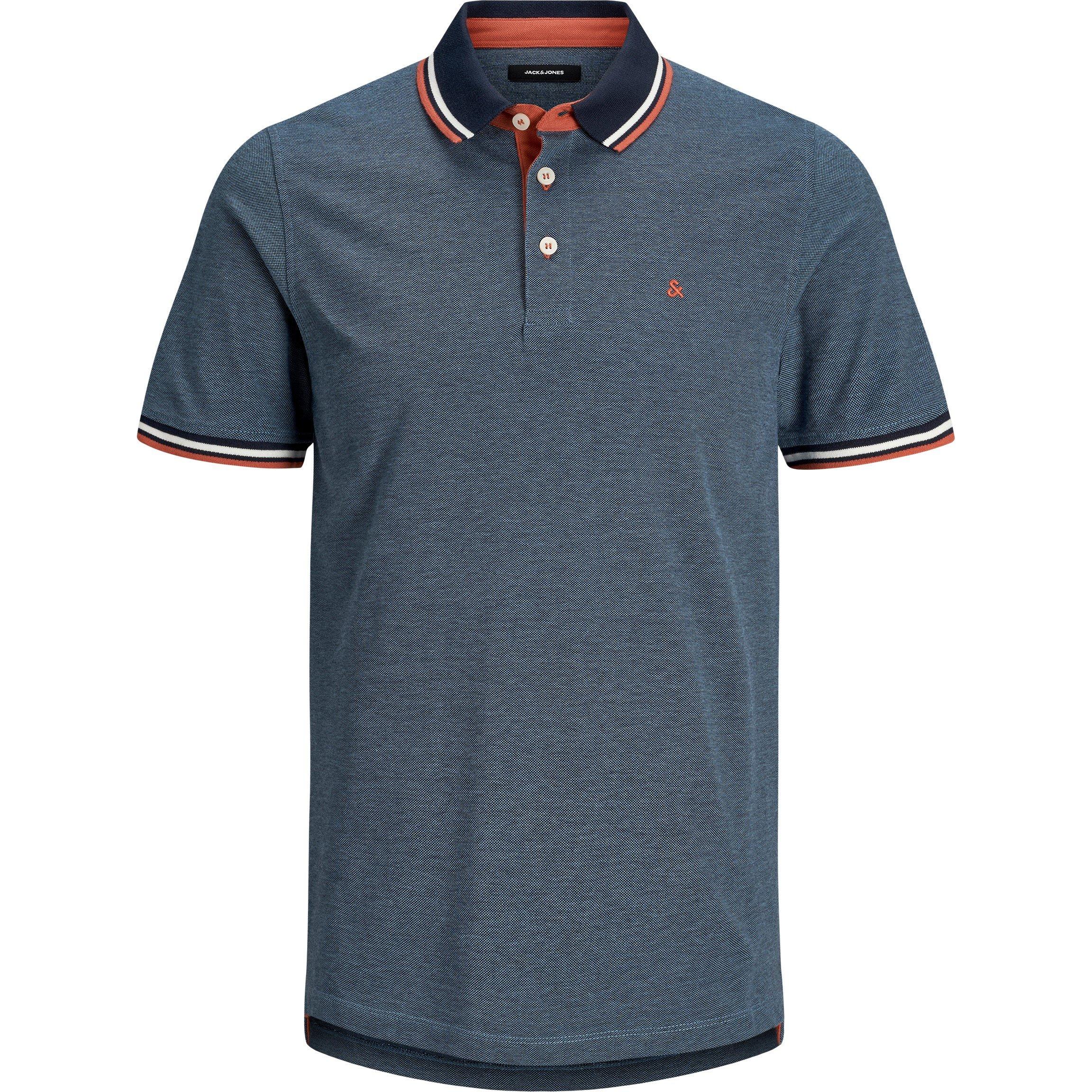 Bleu denim - Jack and Jones - Paulos Tipped Pique Short Sleeve Polo Shirt - 6