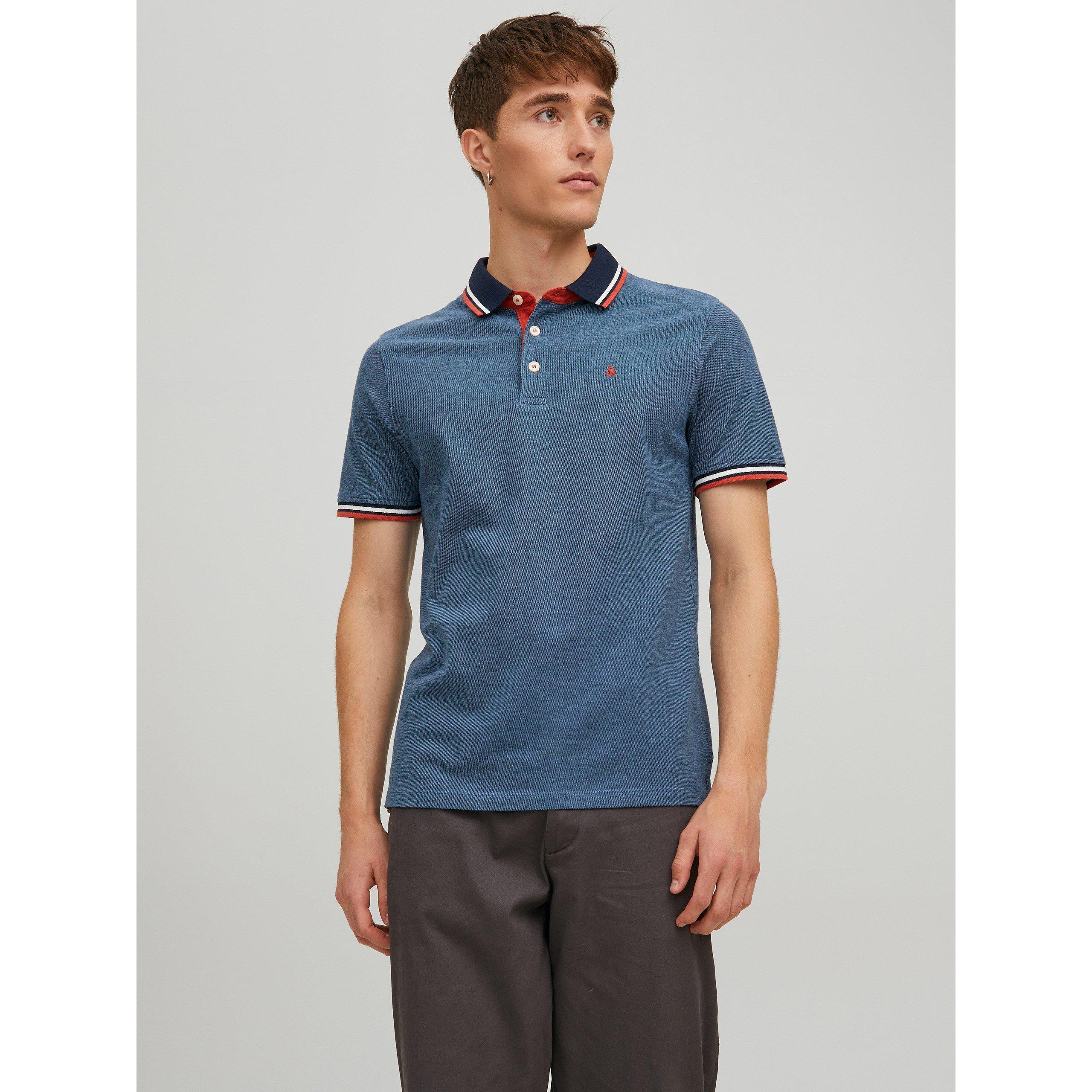 Bleu denim - Jack and Jones - Paulos Tipped Pique Short Sleeve Polo Shirt - 7