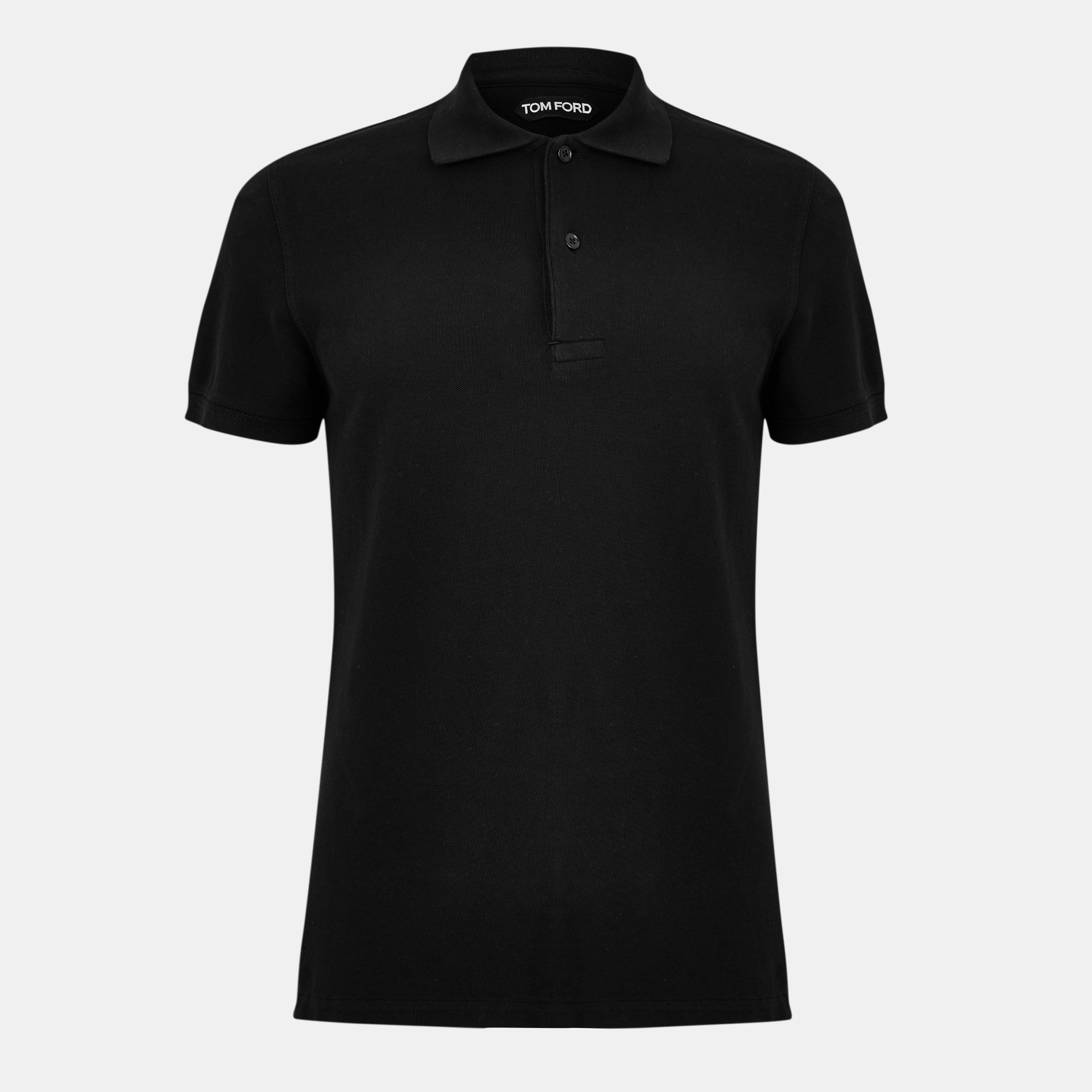 Tom Ford Pique Polo Shirt - Black LB999 - XL
