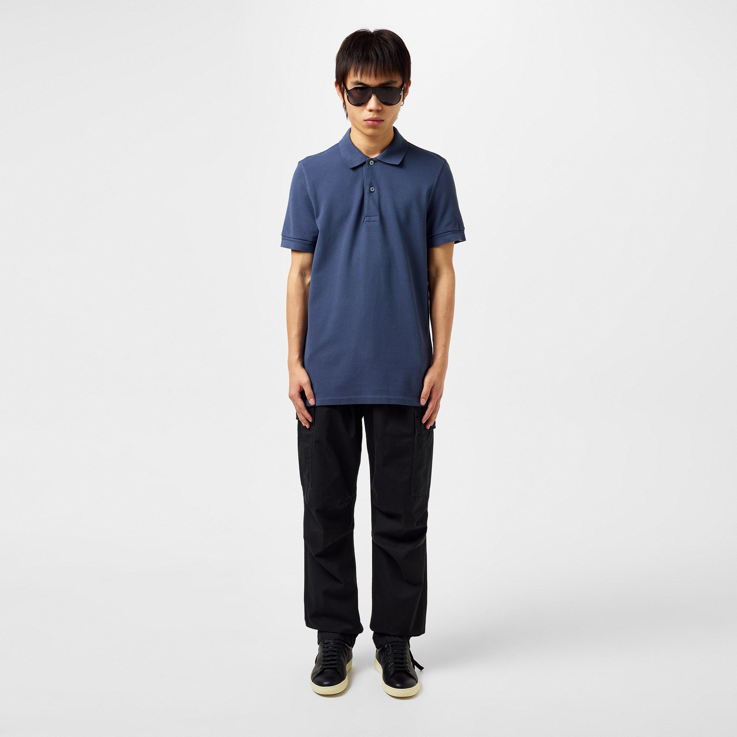 Navy HB901 - Tom Ford - Pique Polo Shirt - 6