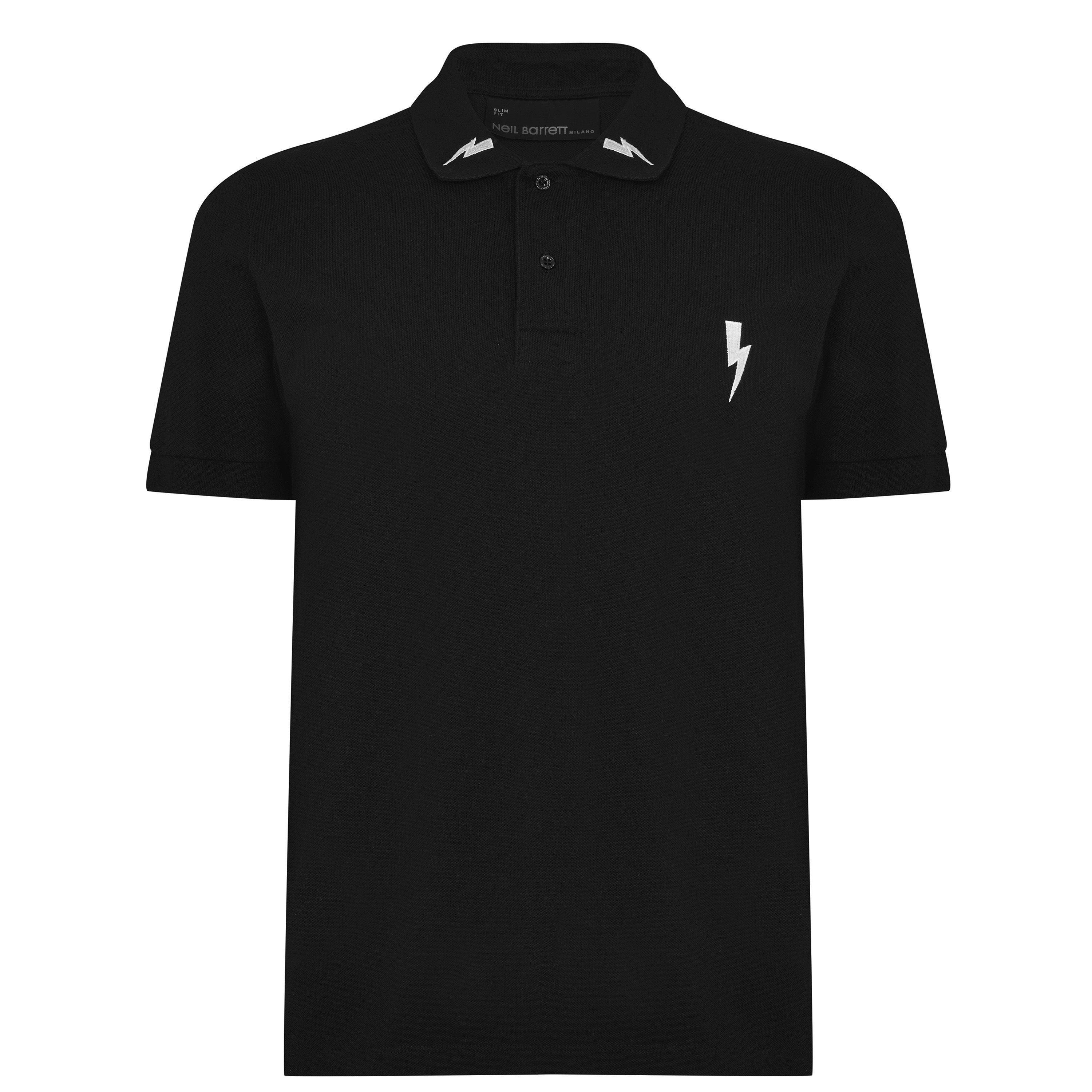 Black 524 - Neil Barrett - 3 Bolt Polo Shirt - 1