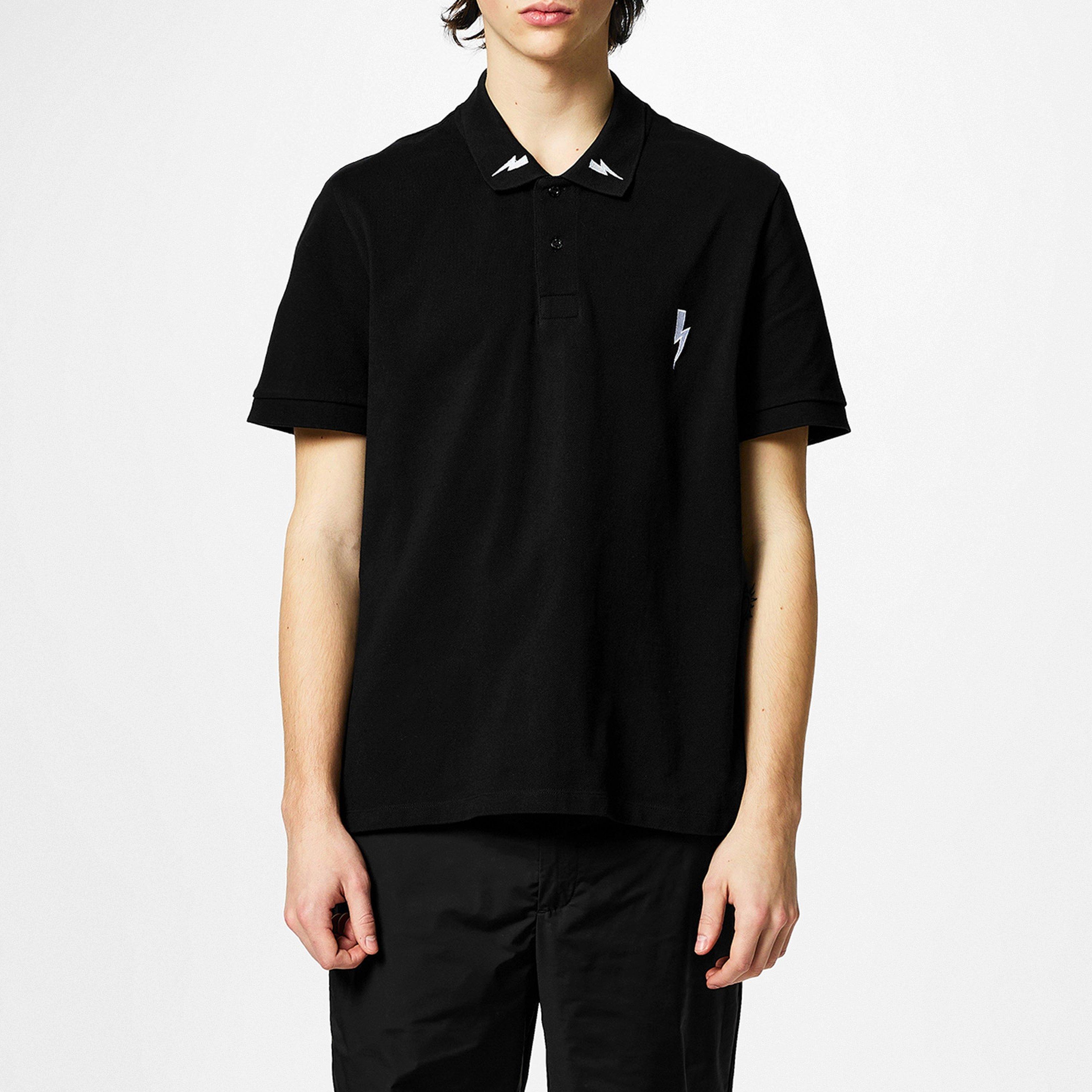 Black 524 - Neil Barrett - 3 Bolt Polo Shirt - 3