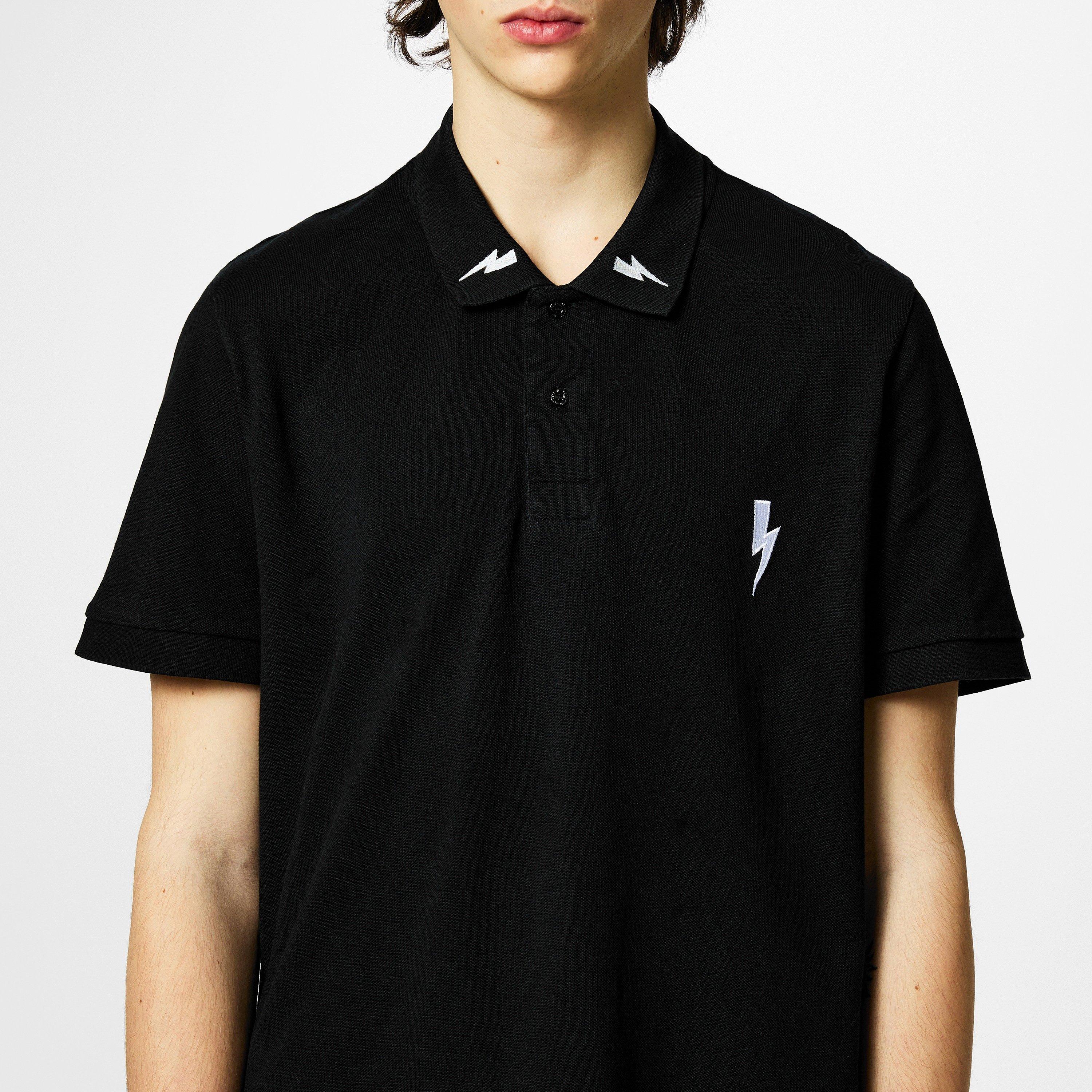 Black 524 - Neil Barrett - 3 Bolt Polo Shirt - 5