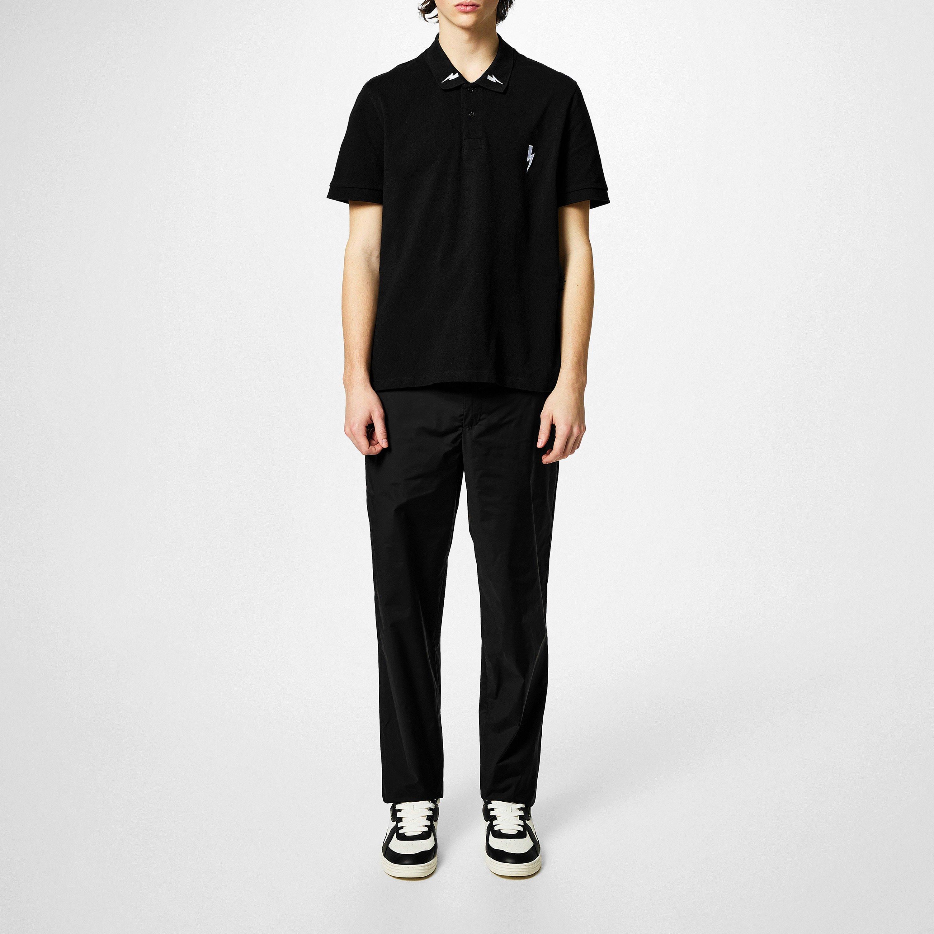 Black 524 - Neil Barrett - 3 Bolt Polo Shirt - 6