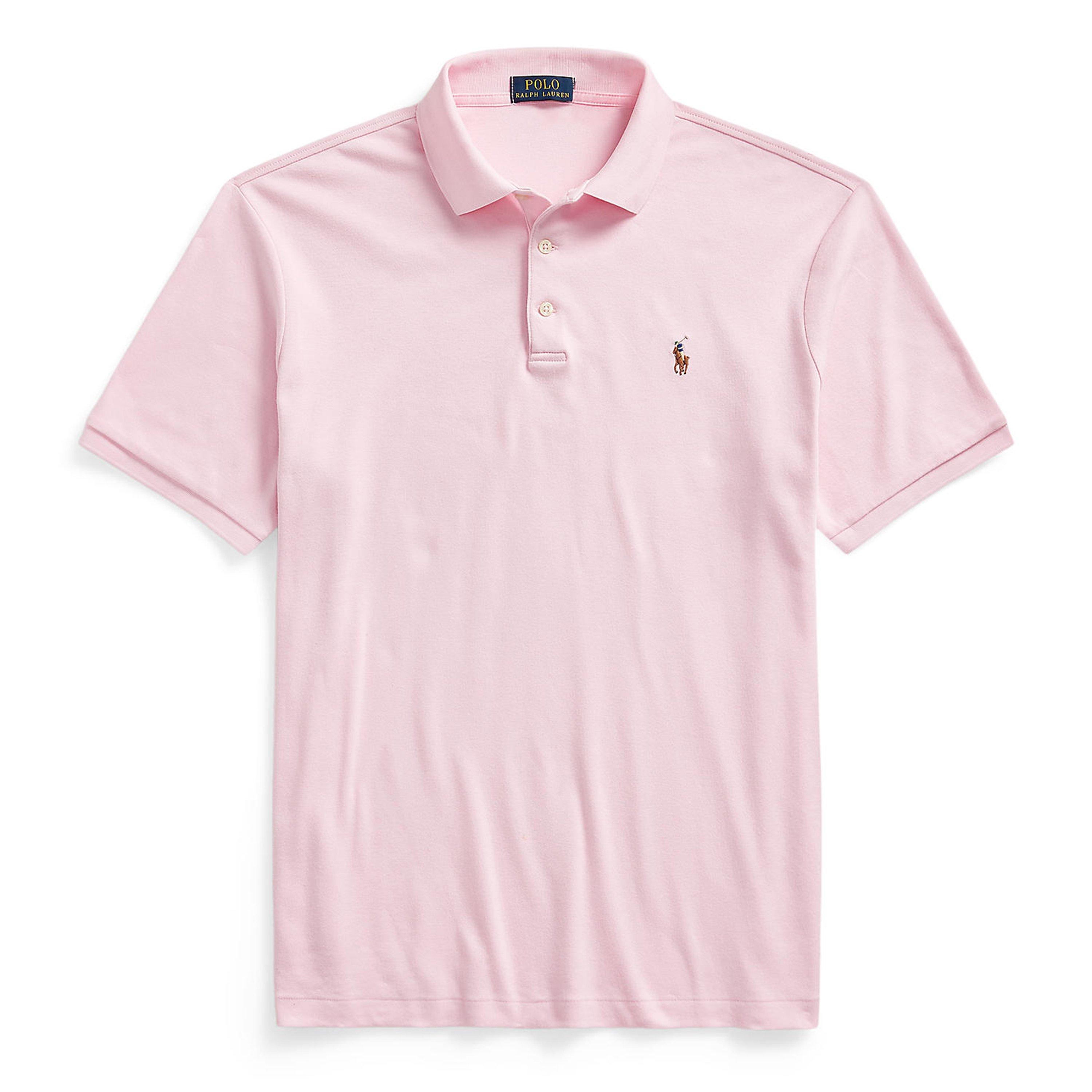 Polo Ralph Lauren Mens Slim Fit Short Sleeve Polo Shirt - Carmel Pink - L