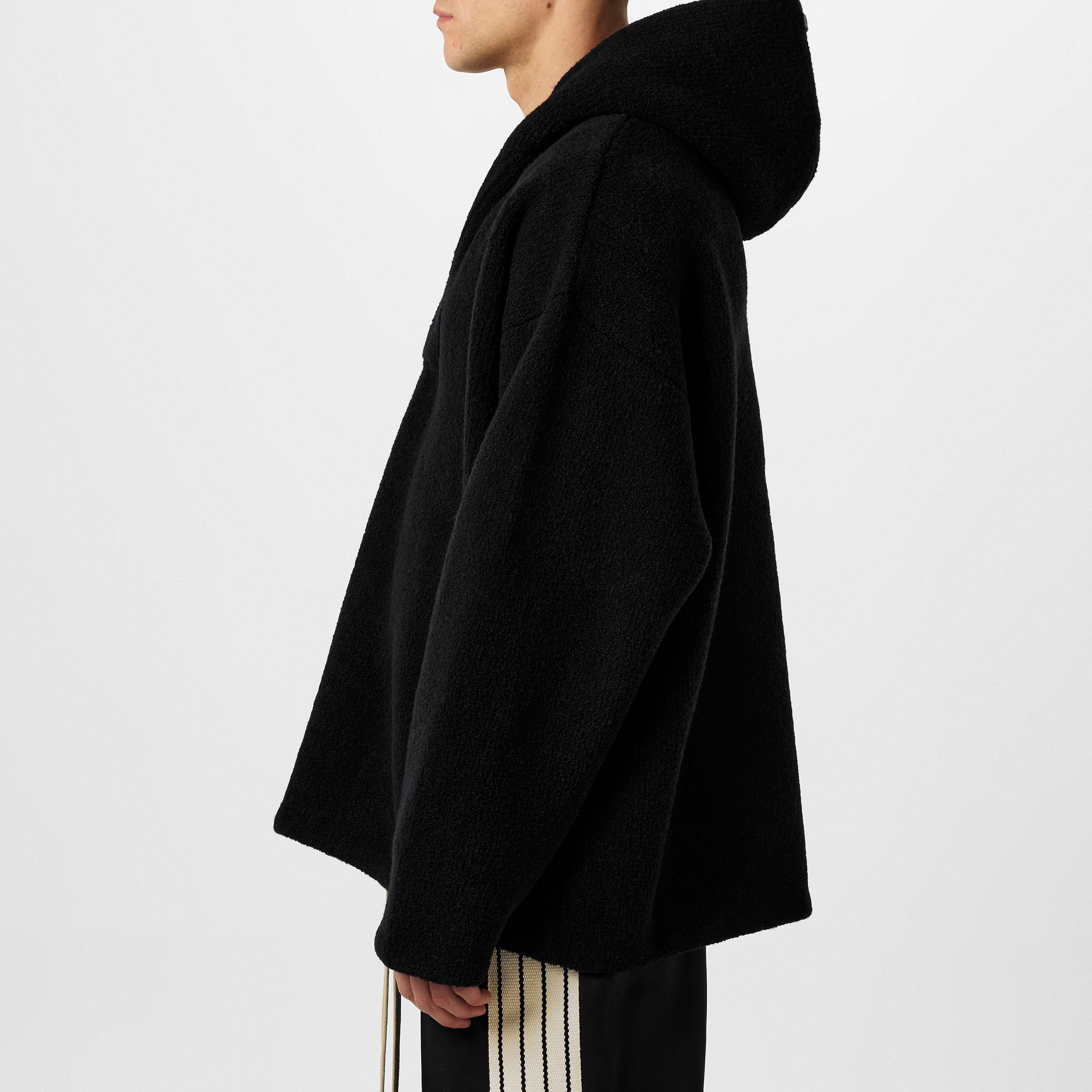 Black - Fear Of God - Bouclé Polo Hoodie - 2