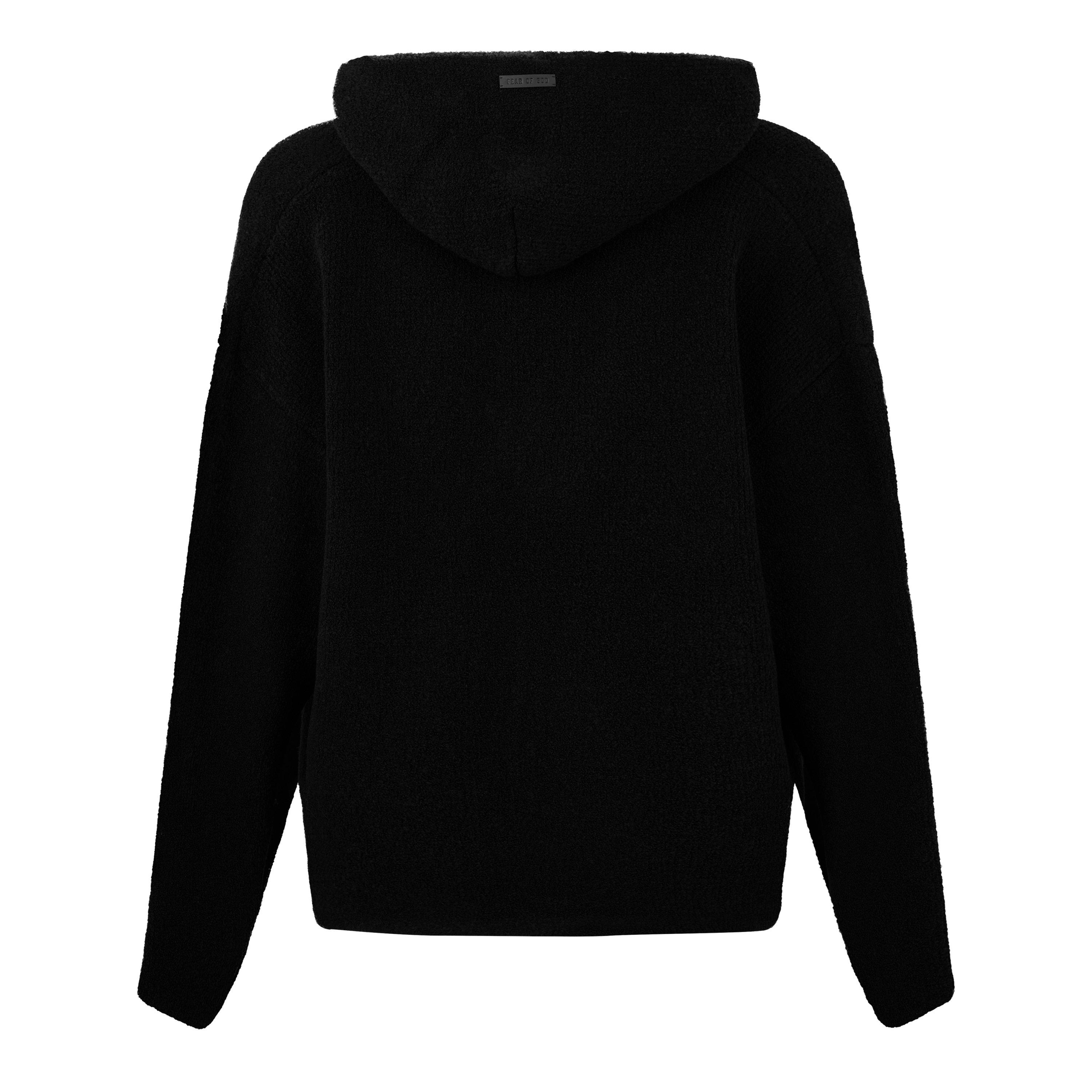 Black - Fear Of God - Bouclé Polo Hoodie - 6