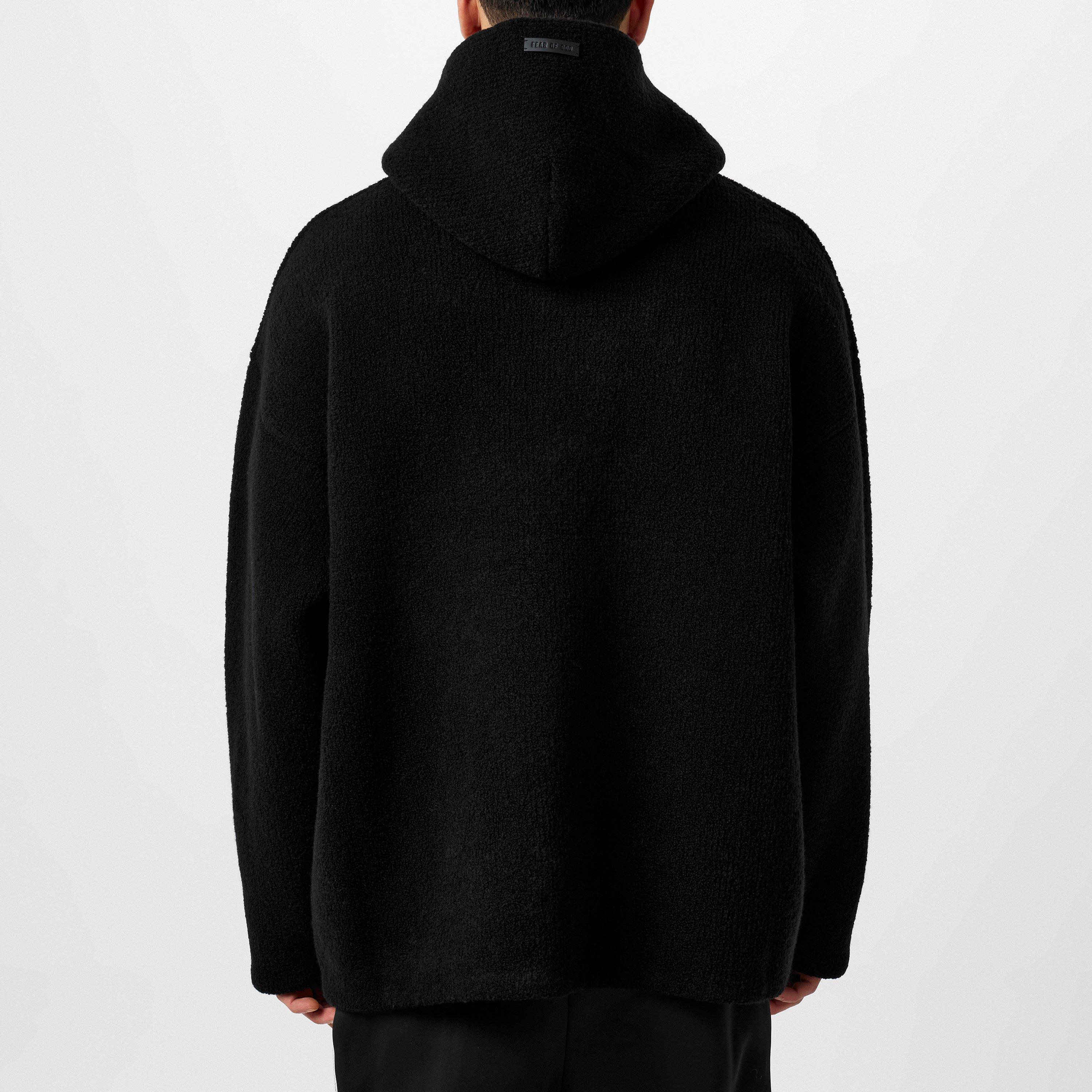 Black - Fear Of God - Bouclé Polo Hoodie - 3