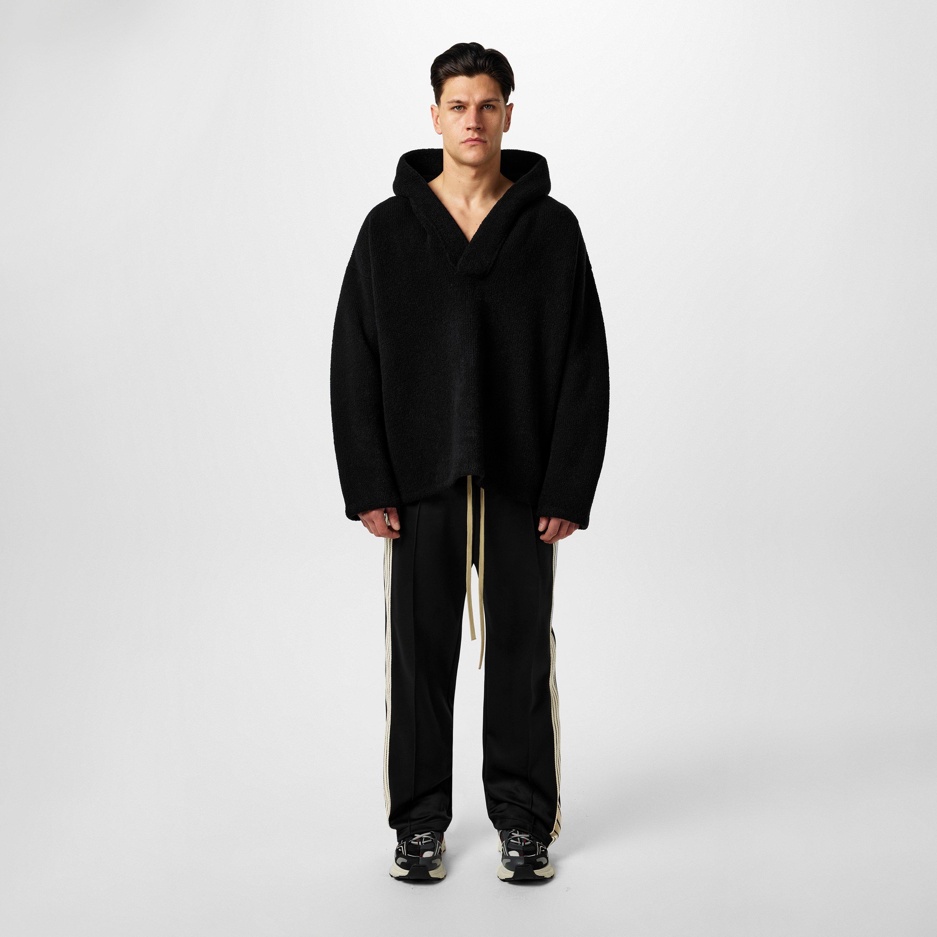 Black - Fear Of God - Bouclé Polo Hoodie - 4