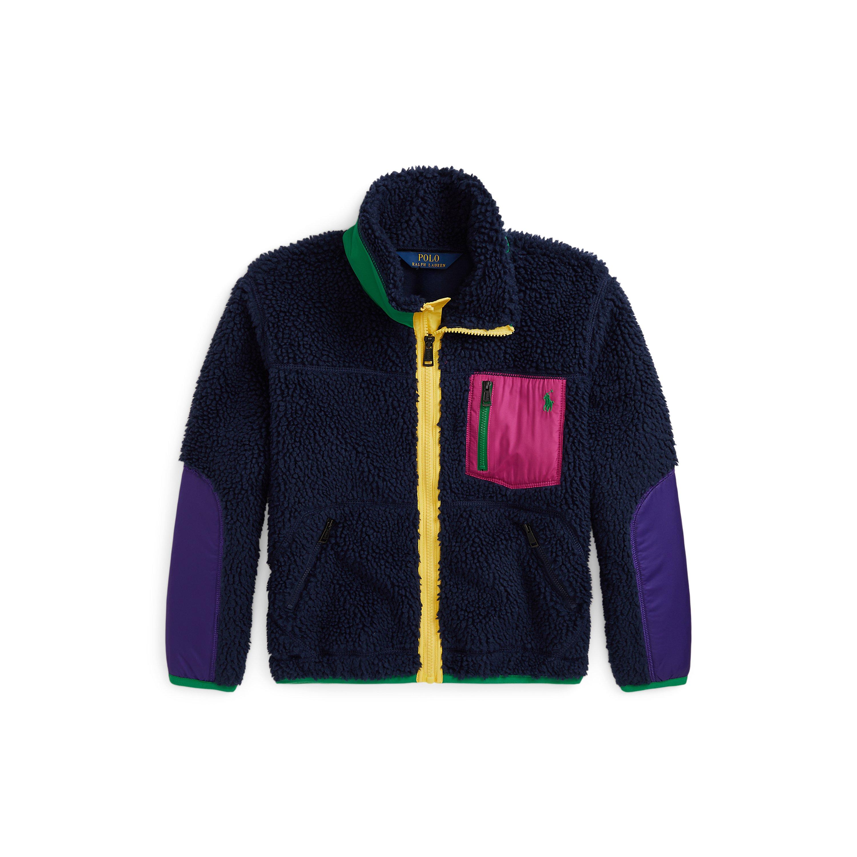 Newport Navy - Polo Ralph Lauren - Colour-Blocked Teddy Fleece Jacket Juniors - 1