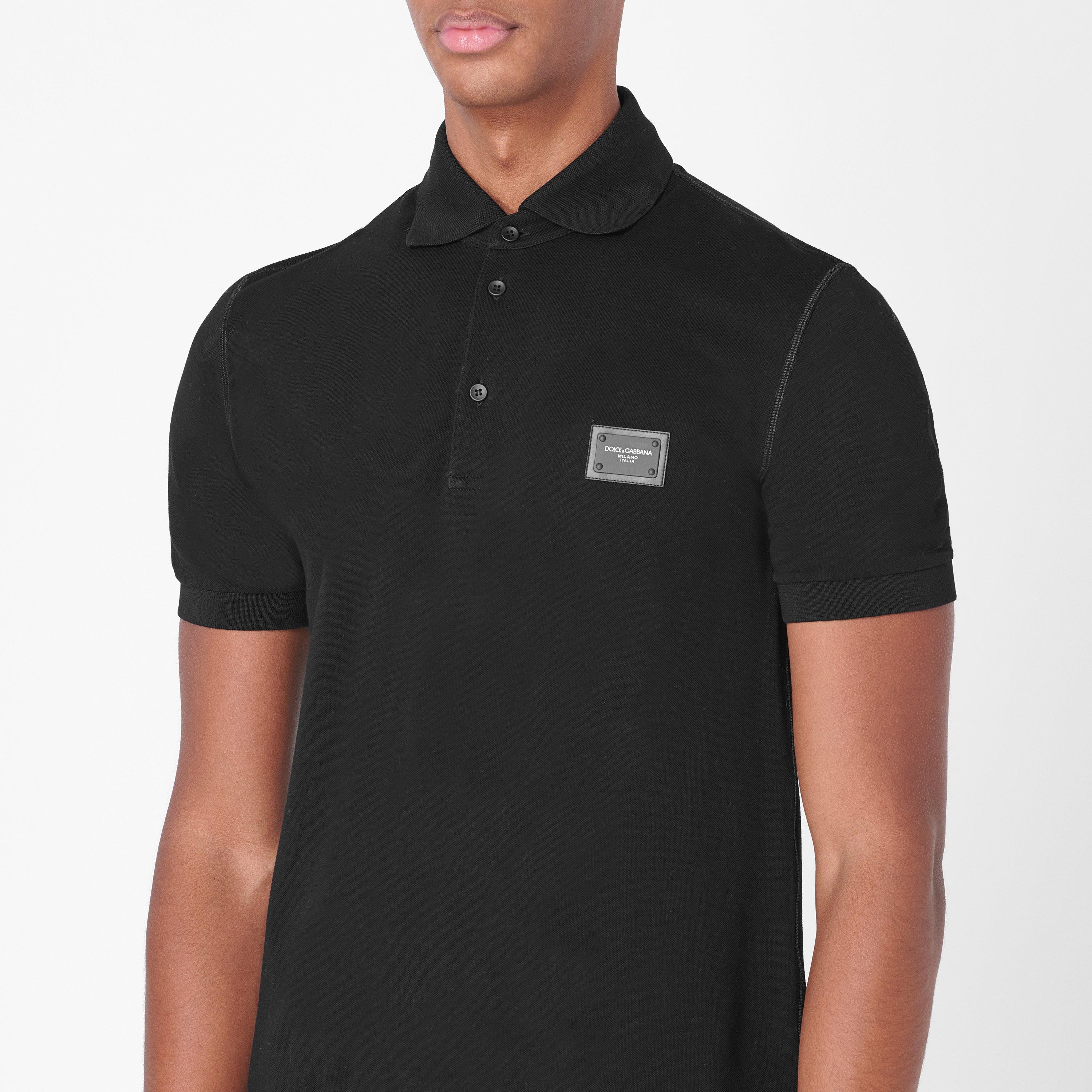 Nero N0000 - Dolce and Gabbana - Rubber Plate Polo Shirt - 5