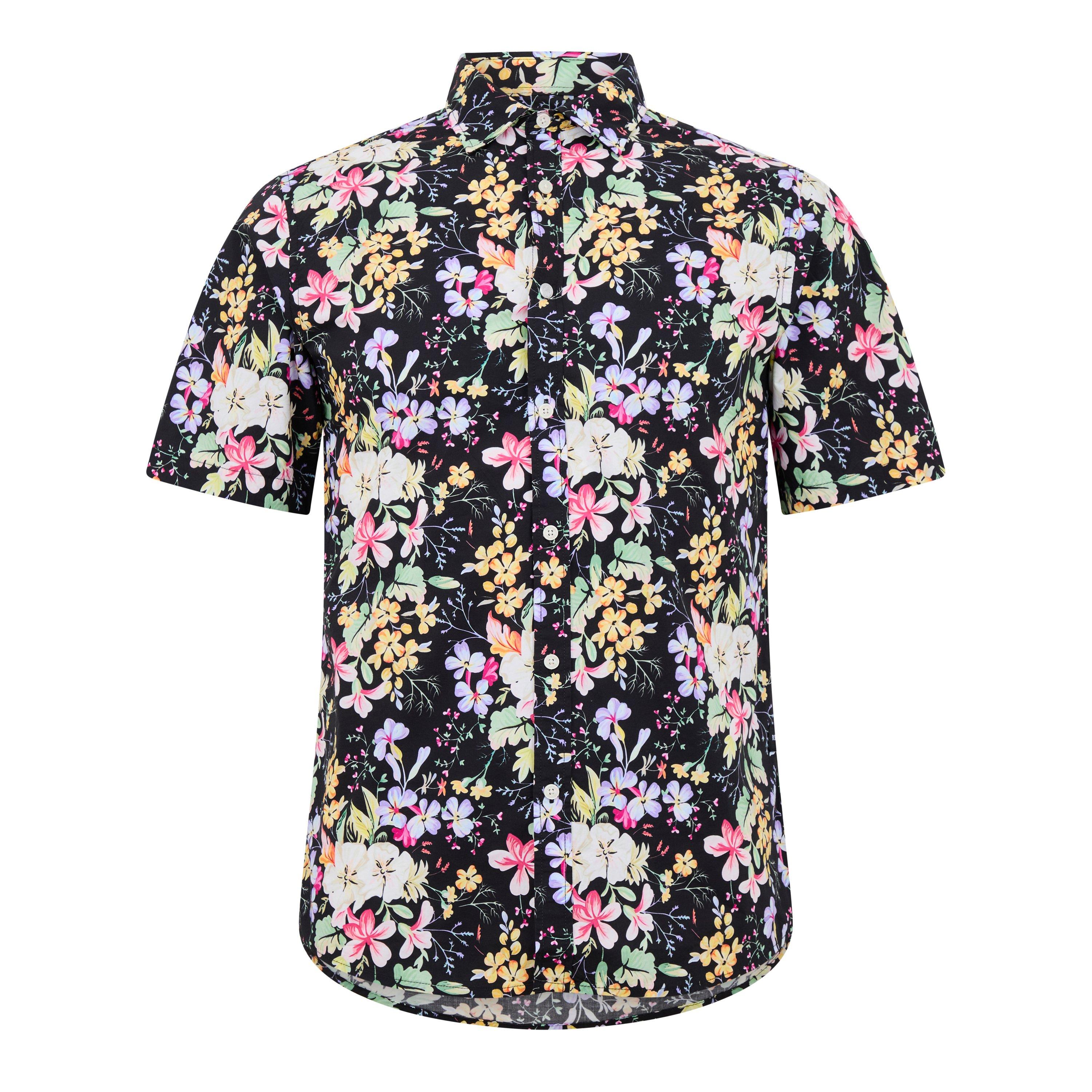 Black 010 - Replay - Men's Floral Print Short-Sleeve Patterned Shirt - 5