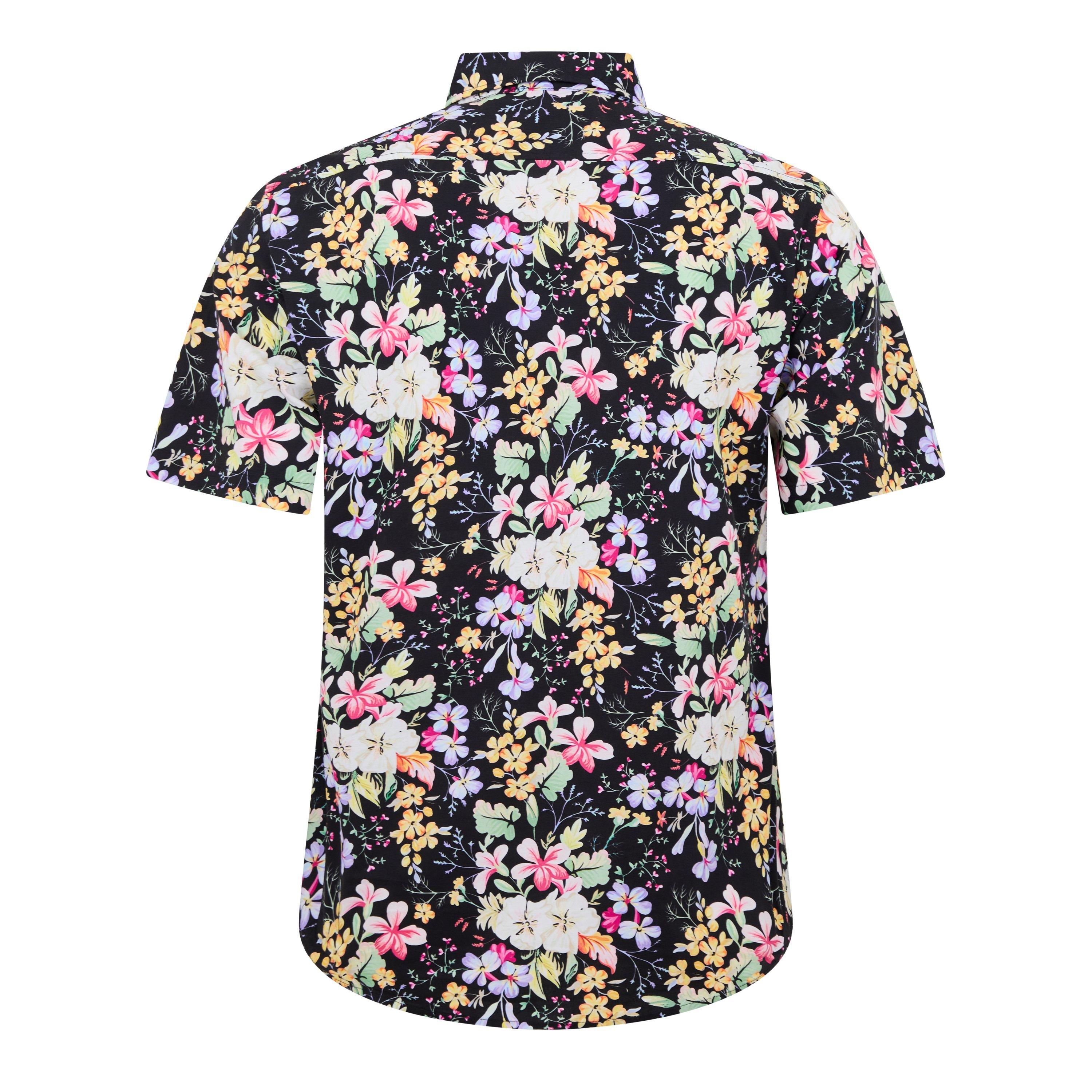 Black 010 - Replay - Men's Floral Print Short-Sleeve Patterned Shirt - 6