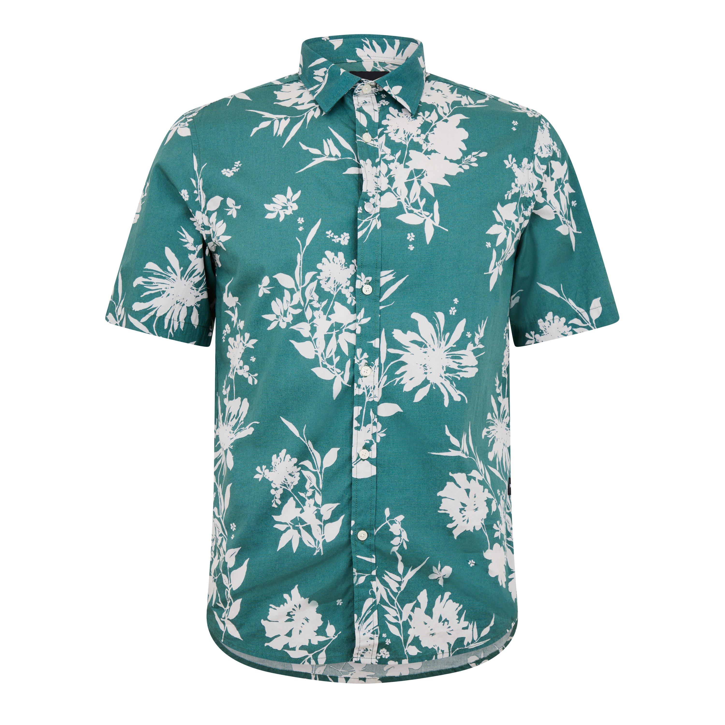 Green 010 - Replay - Men's Floral Print Short-Sleeve Patterned Shirt - 5