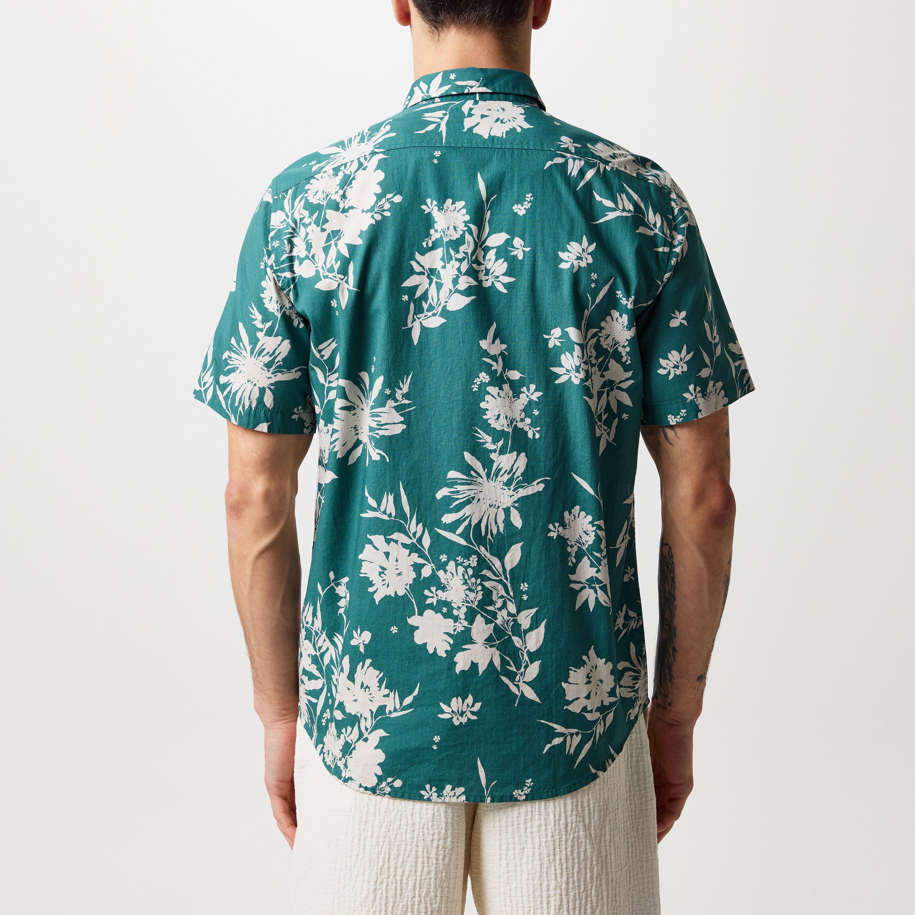 Green 010 - Replay - Men's Floral Print Short-Sleeve Patterned Shirt - 3