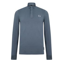 Armani Exchange Long Sleeve Pique Polo Shirt