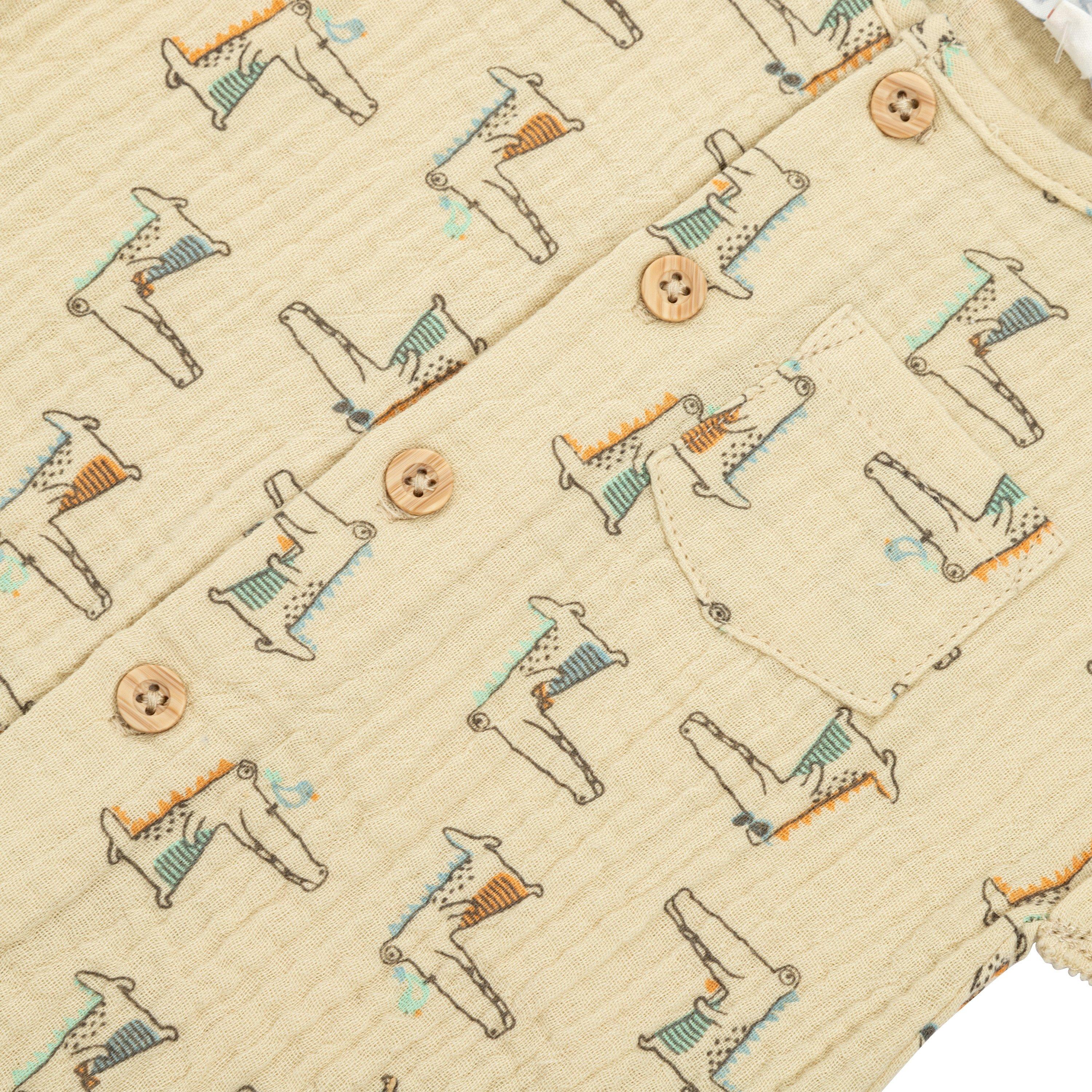 BEIGE - Hello World - Studio Button-Up Bodysuit - 4