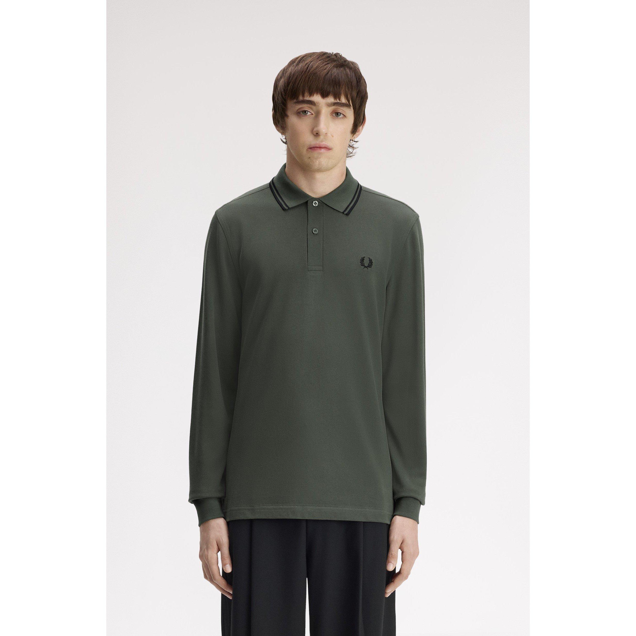 Wrth Grn Z50 - Fred Perry - Long Sleeve Twin Tipped Polo Shirt - 2