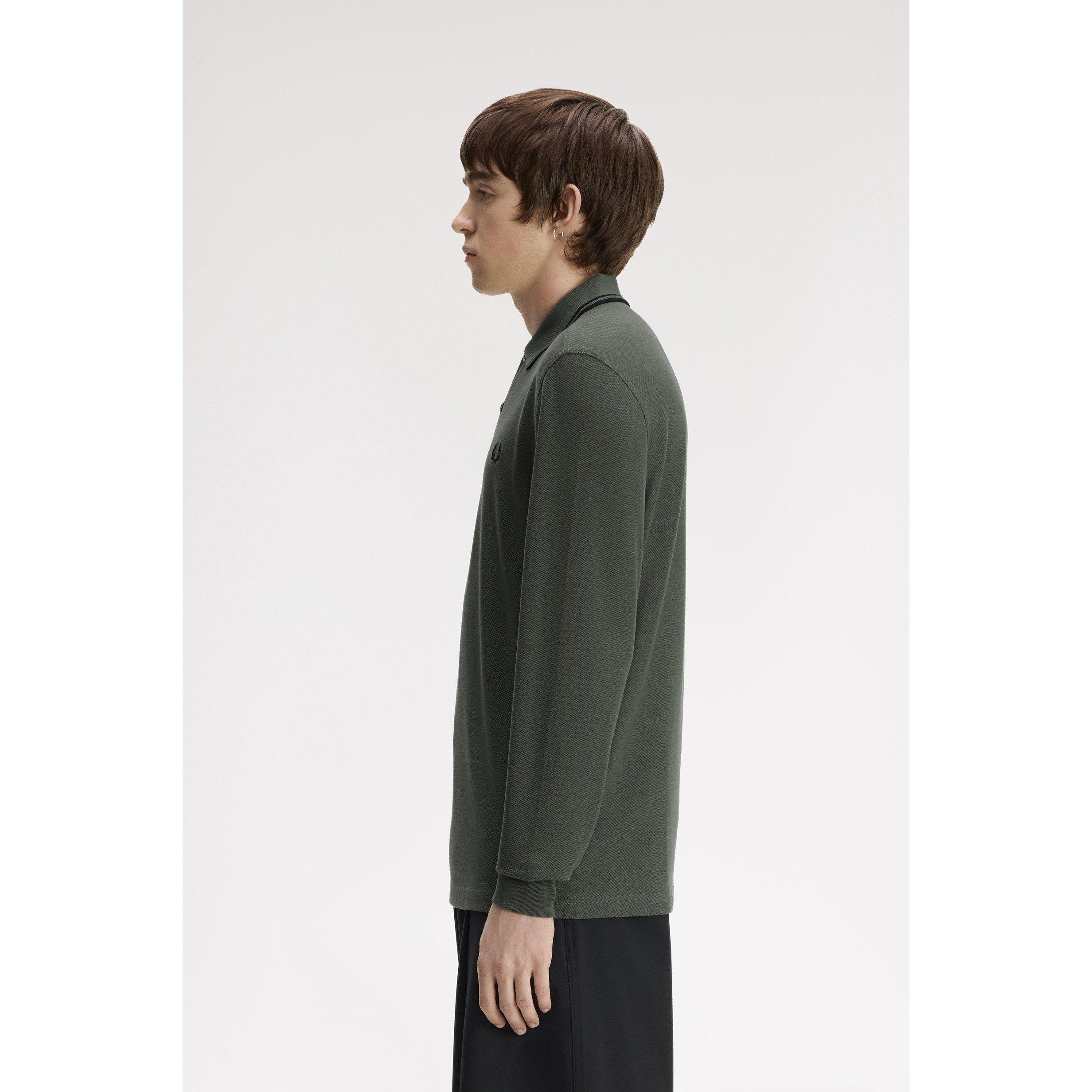 Wrth Grn Z50 - Fred Perry - Long Sleeve Twin Tipped Polo Shirt - 3