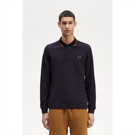 Fred Perry Long Sleeve Twin Tipped Polo Shirt