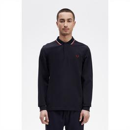 Fred Perry Long Sleeve Twin Tipped Polo Shirt