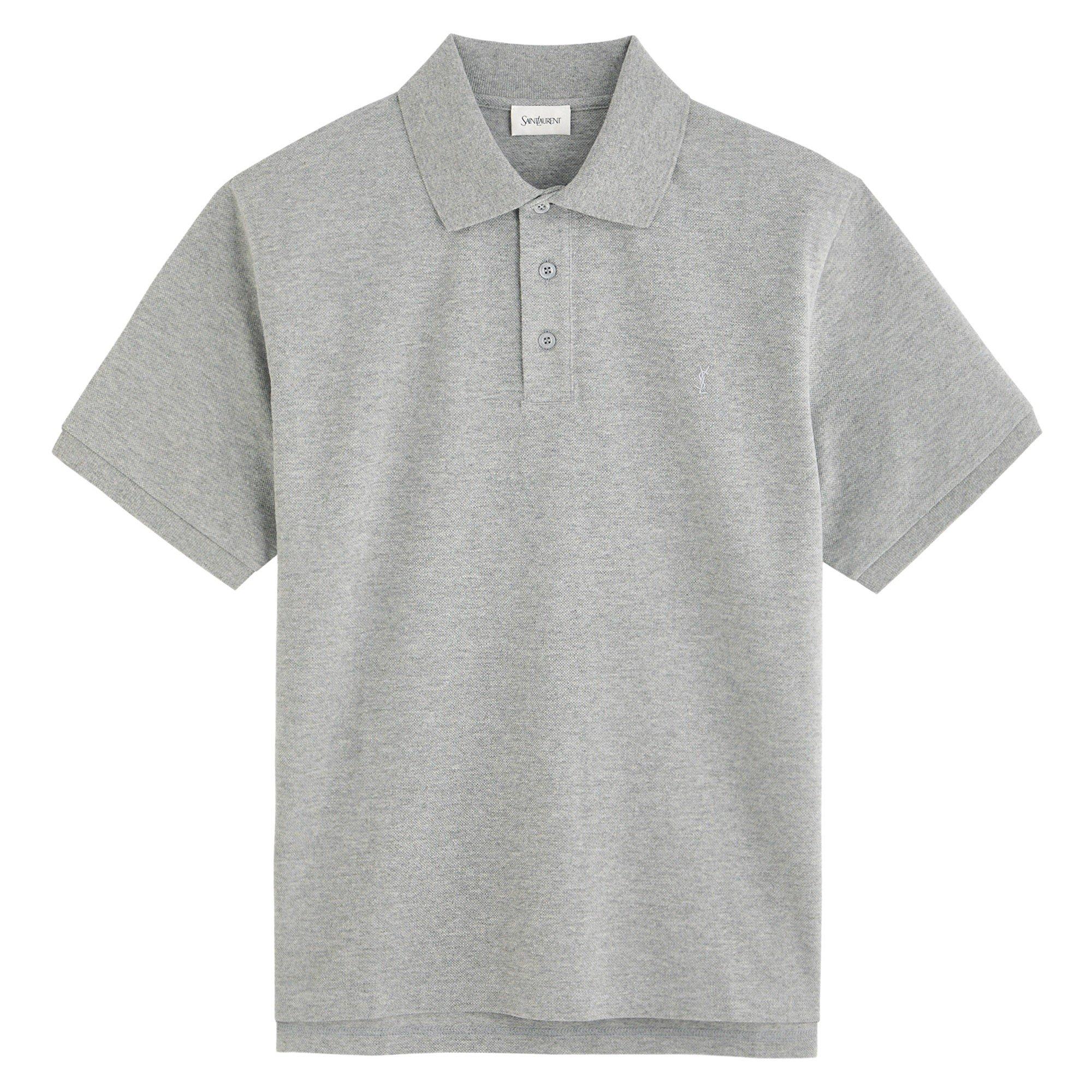GREY - Saint Laurent - YSL PIQYE LOGO POLO - 1