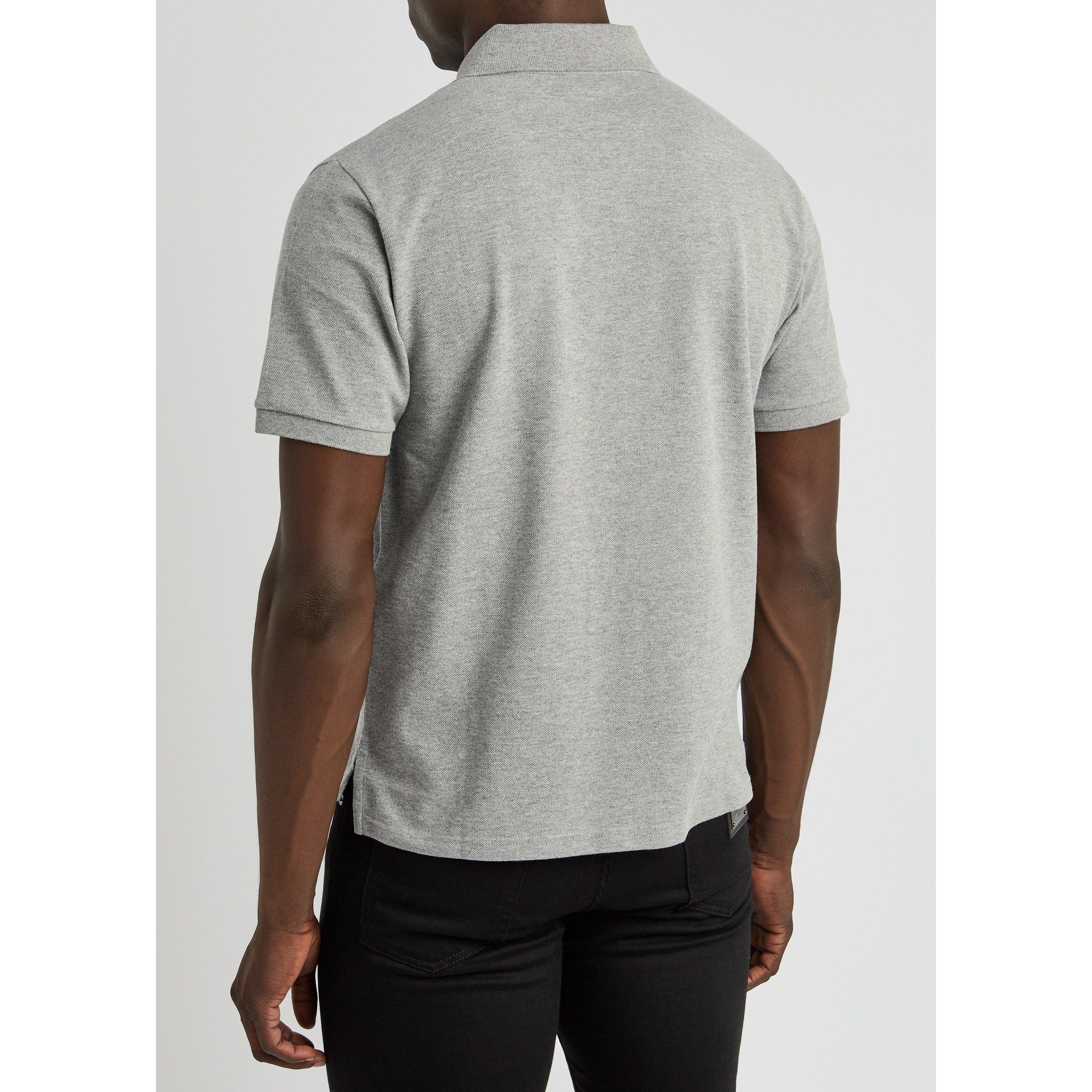 GREY - Saint Laurent - YSL PIQYE LOGO POLO - 3