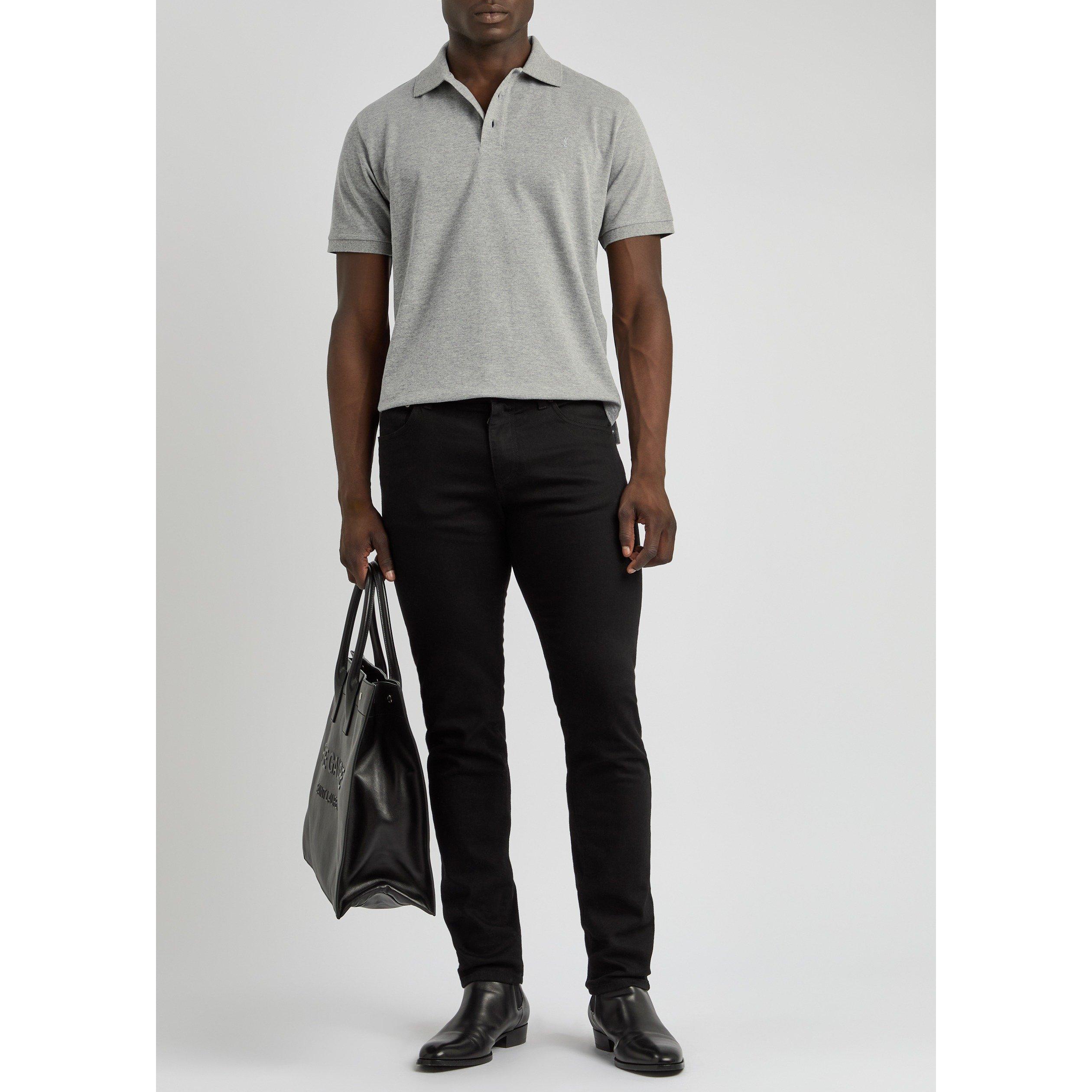 GREY - Saint Laurent - YSL PIQYE LOGO POLO - 5