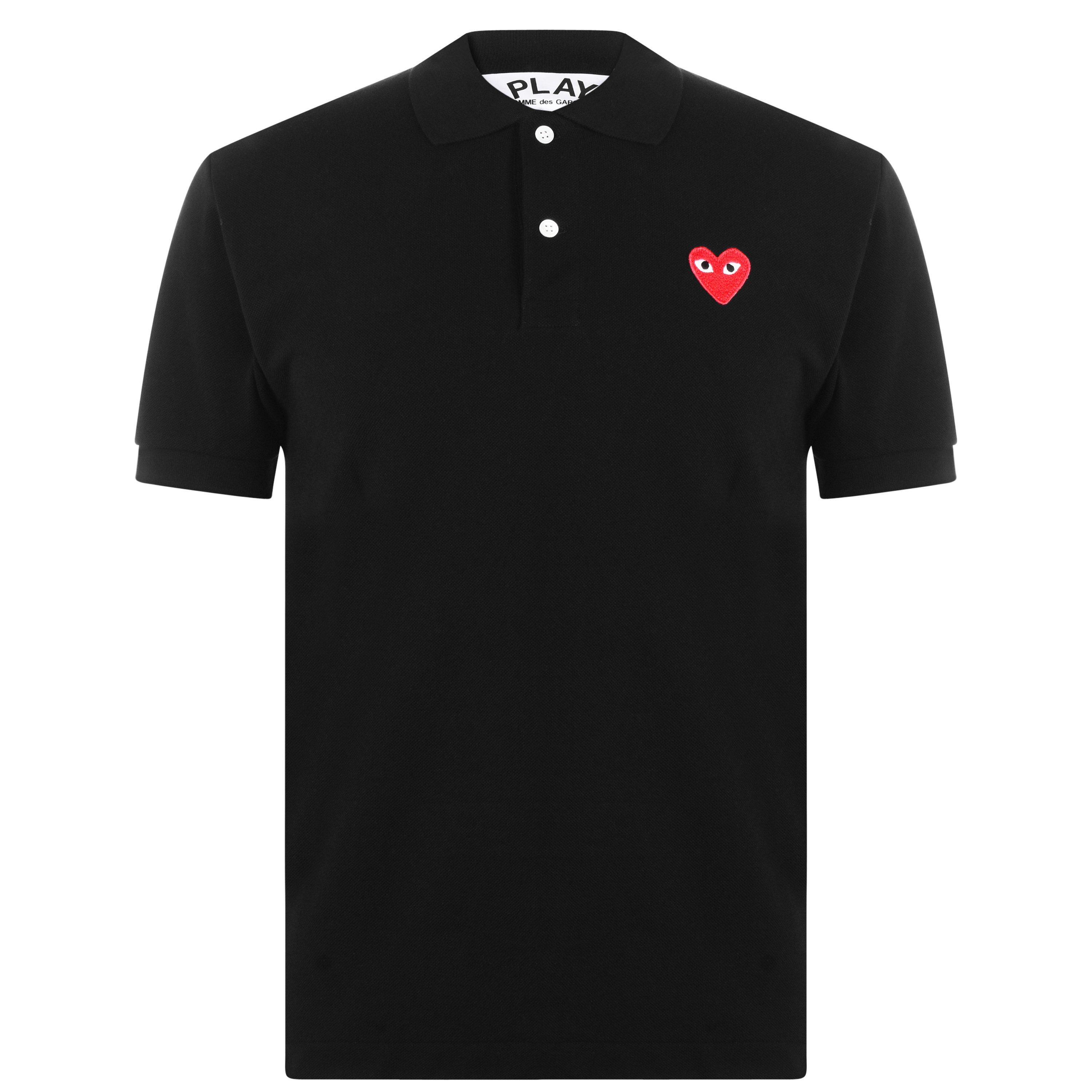 トップス comme des garcons homme polo shirt Comme des Garcons PLAY | Embroidered Logo Polo Shirt | Short