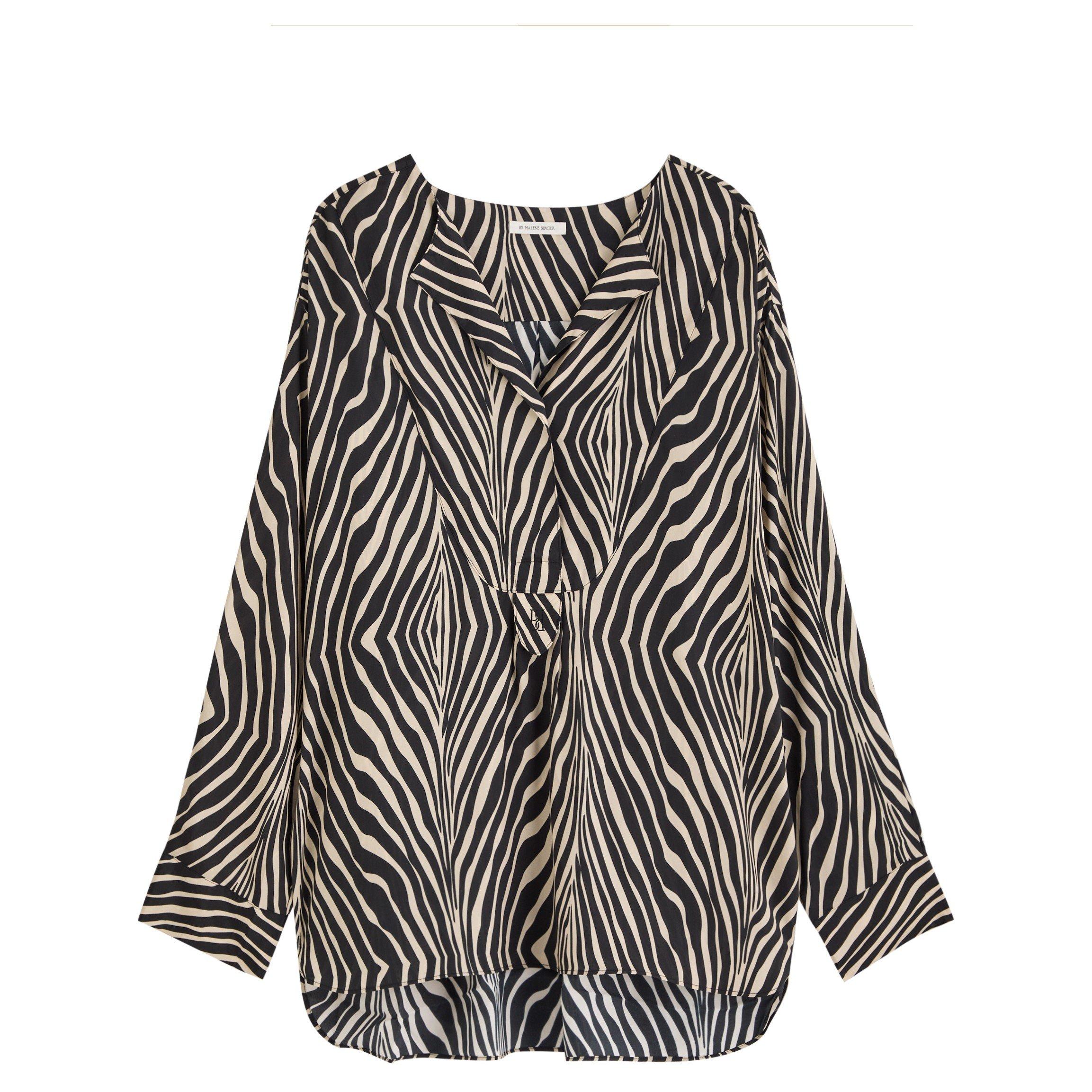 BLACK AND OTHER - By Malene Birger - SB LS FAYETTE ZEBRA BLOUSE