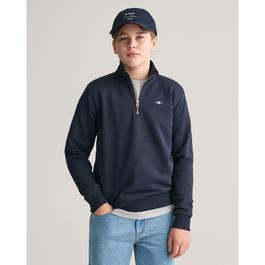 Gant Quarter Zip Logo Top Juniors