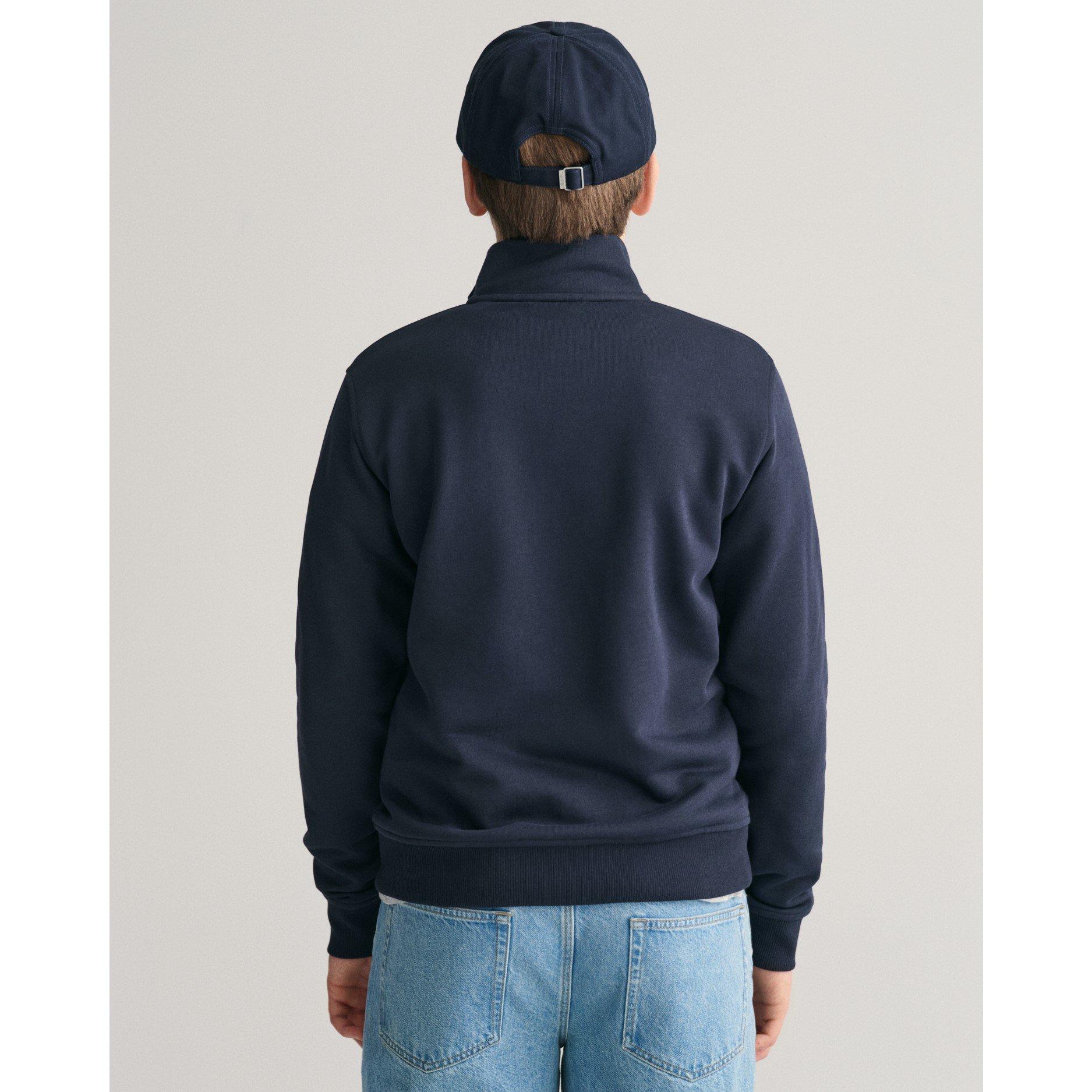 Evening Blu 433 - Gant - Unisex Kids' Quarter-Zip Logo Fleece - 2