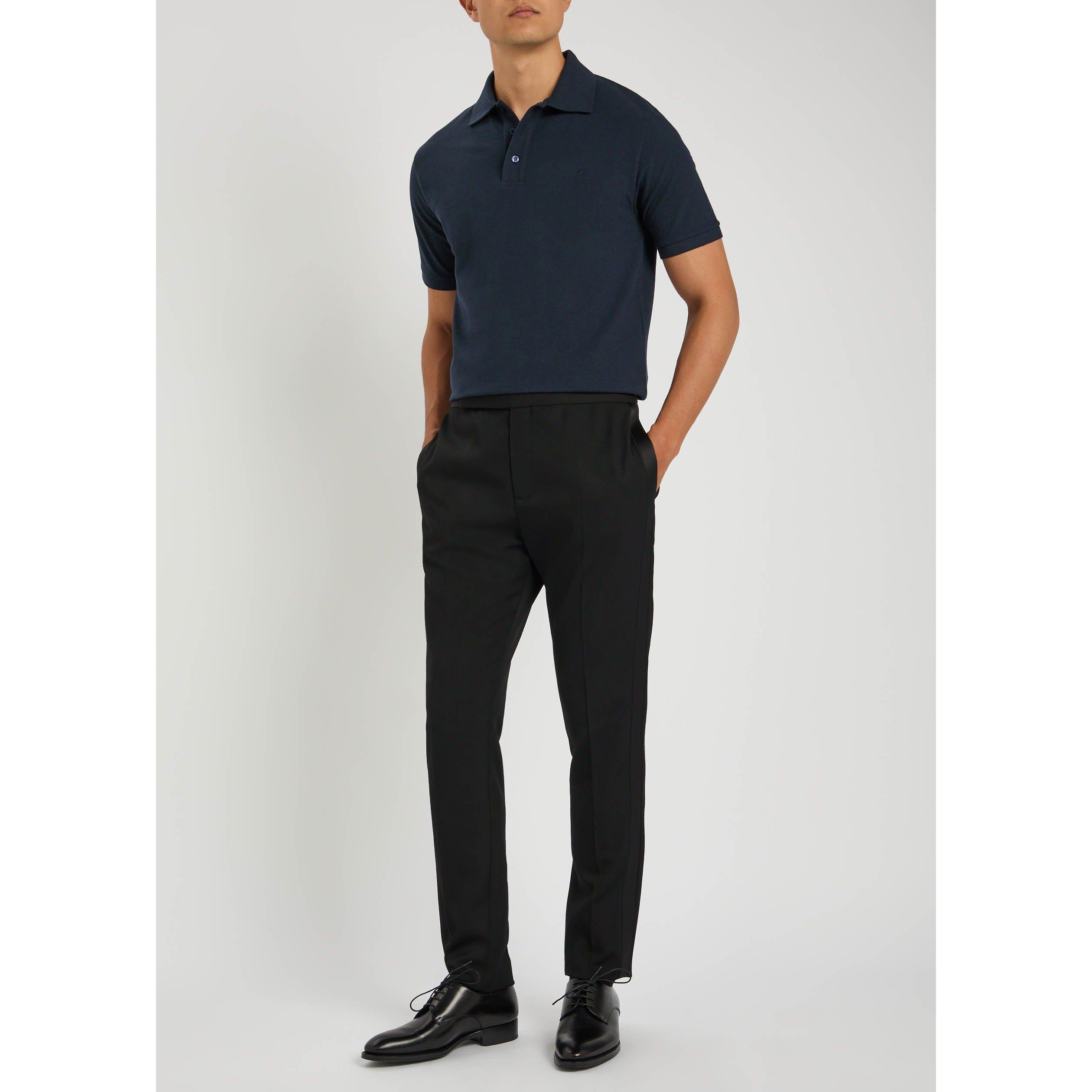 NAVY - Saint Laurent - YSL PIQUE COTON POLYESTER POLO - 5