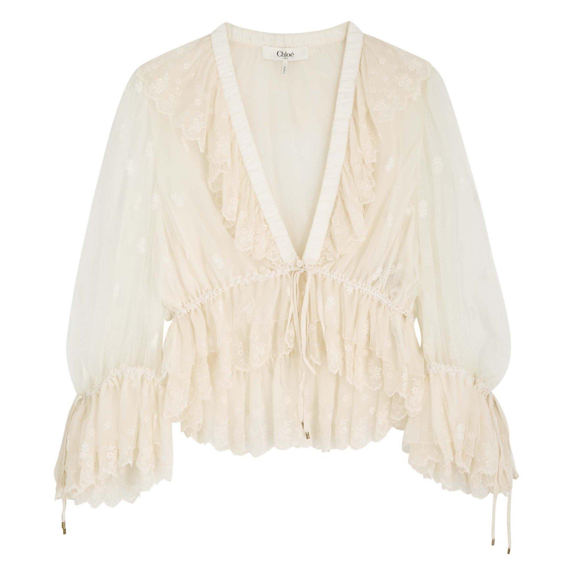 OFF WHITE - Chloe - CROPPED TIE BLOUSE