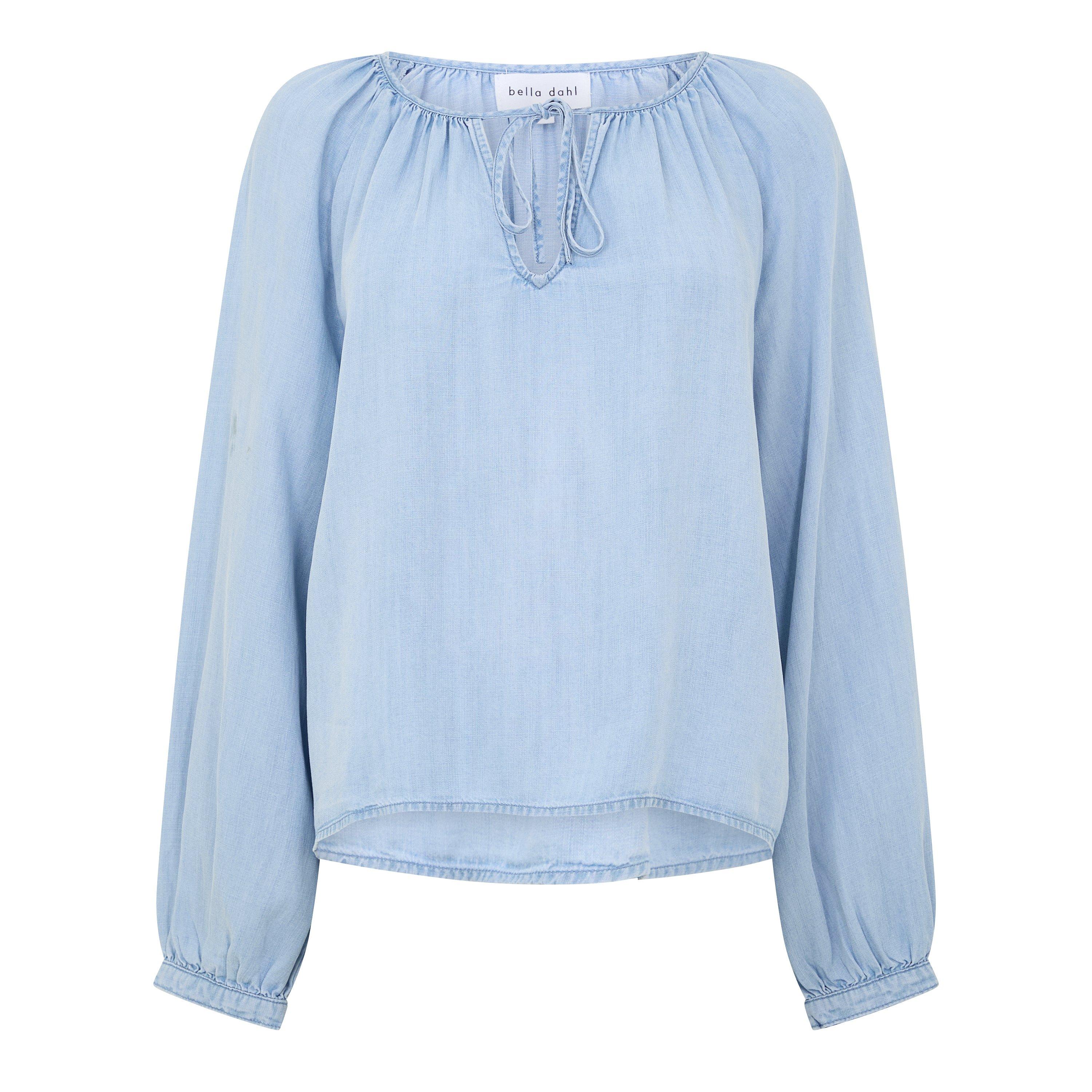 LIGHT BLUE - Bella Dahl - SB SHIRRED RAGLAN BLOUSE - 1